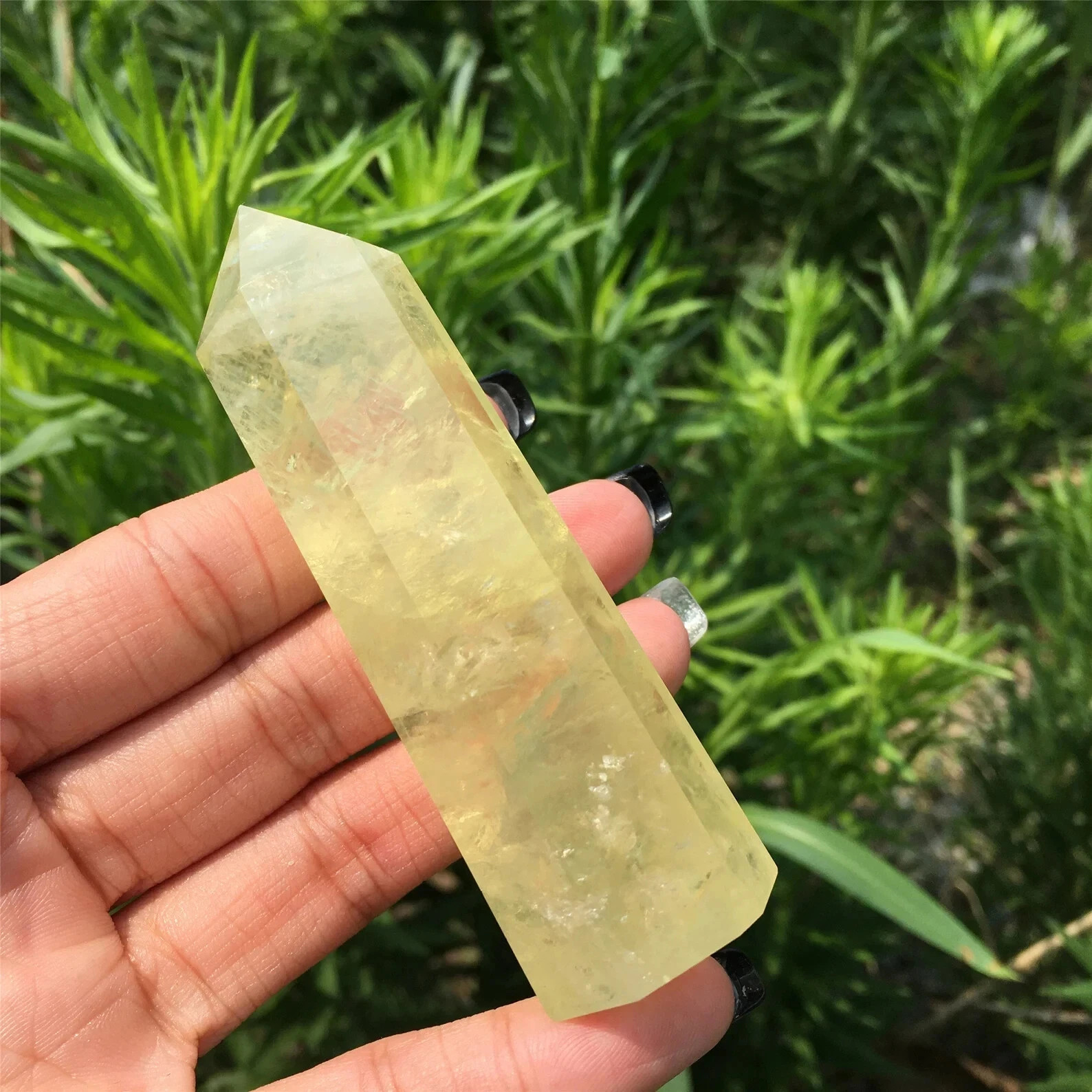 Natural Yellow Citrine Tower Point Crystal Obelisk Healing Meditation Home Decor
