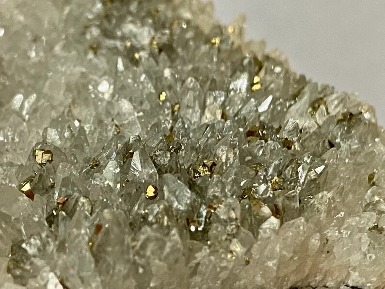201gms “Beautiful Luster”~ Golden IRON PYRITE In QUARTZ Geometric Specimen D1381