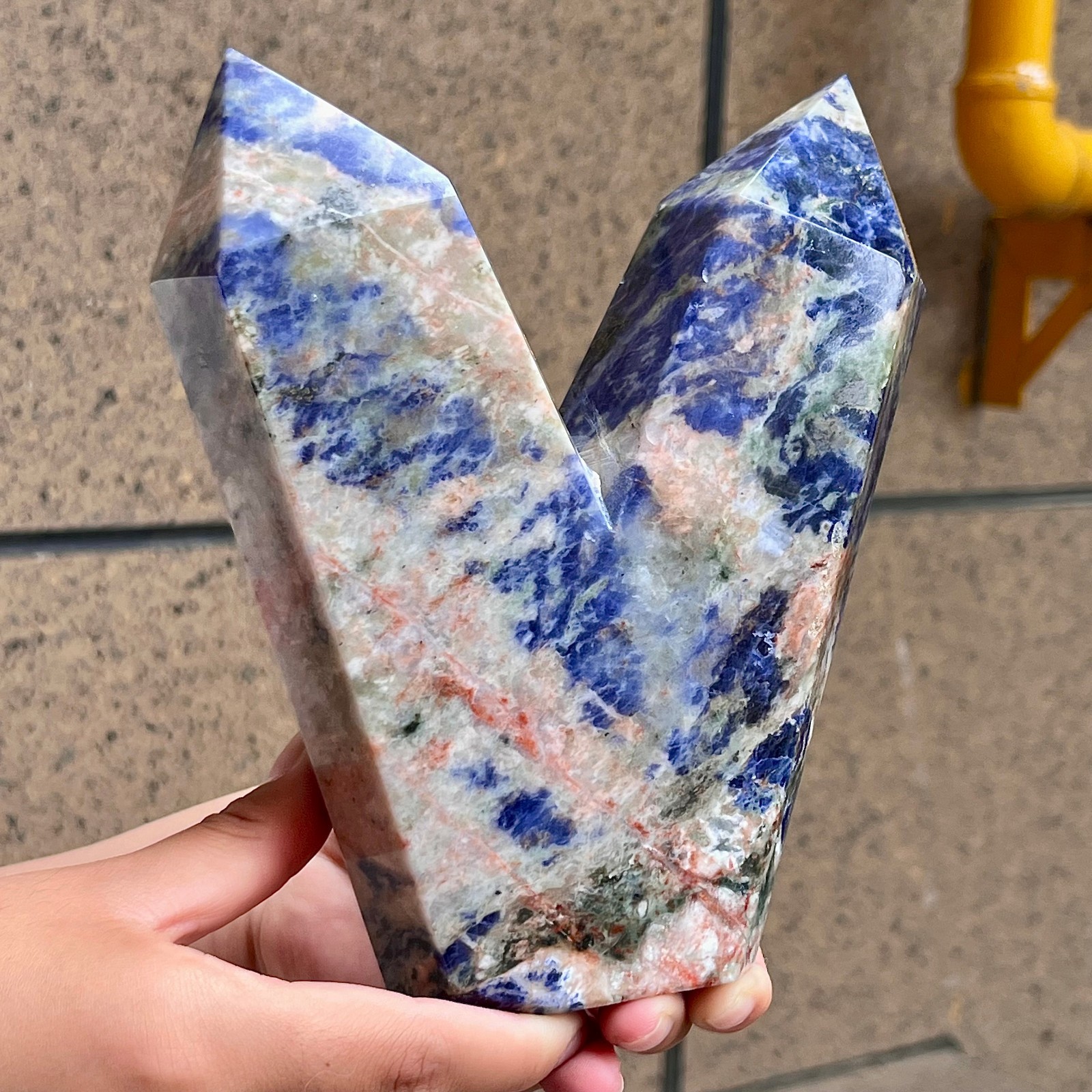 Blue Sodalite Double Terminated Point Crystal Specimen Mineral Display 3.5 lb