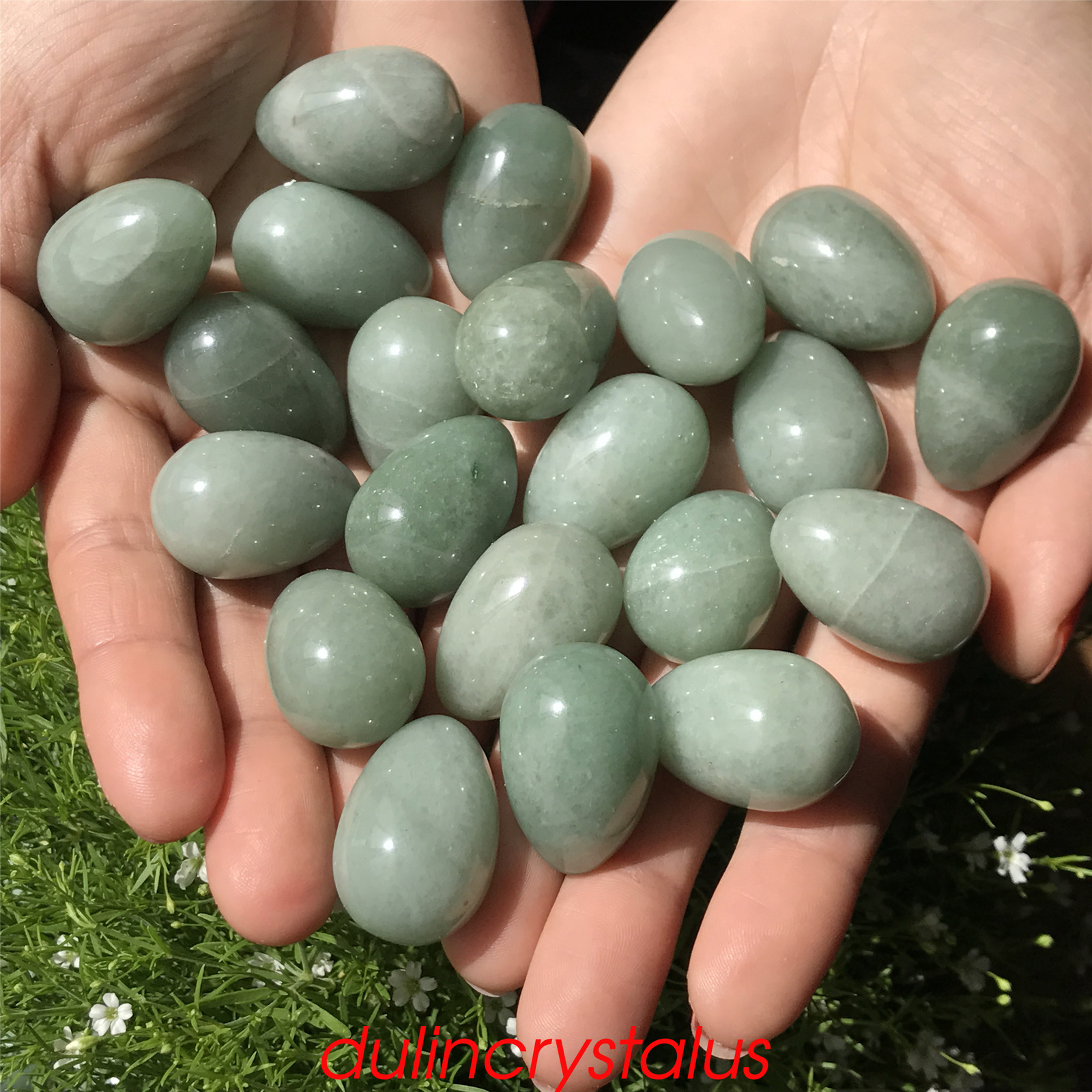 Natural aventurine eggs quartz crystal pendant mineral samples reiki 10pcs