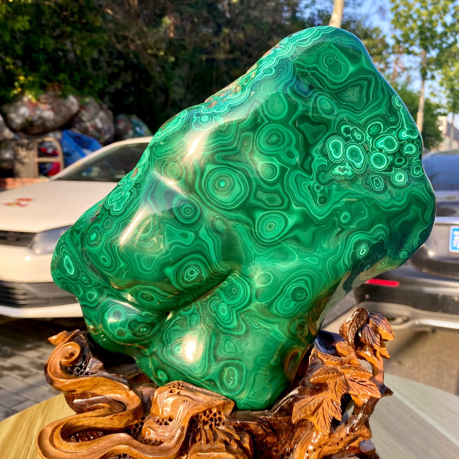 27.84LB Natural Polished Malachite Mineral freeform specimen Reiki Stone