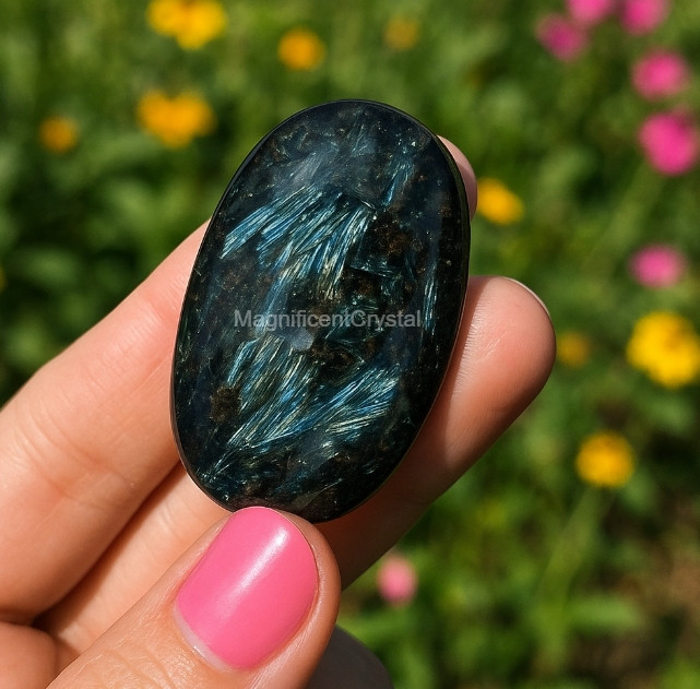 3PCS Arfvedsonite Palmstone Worry Stone Healing Crystal Meditation Reiki Gifts
