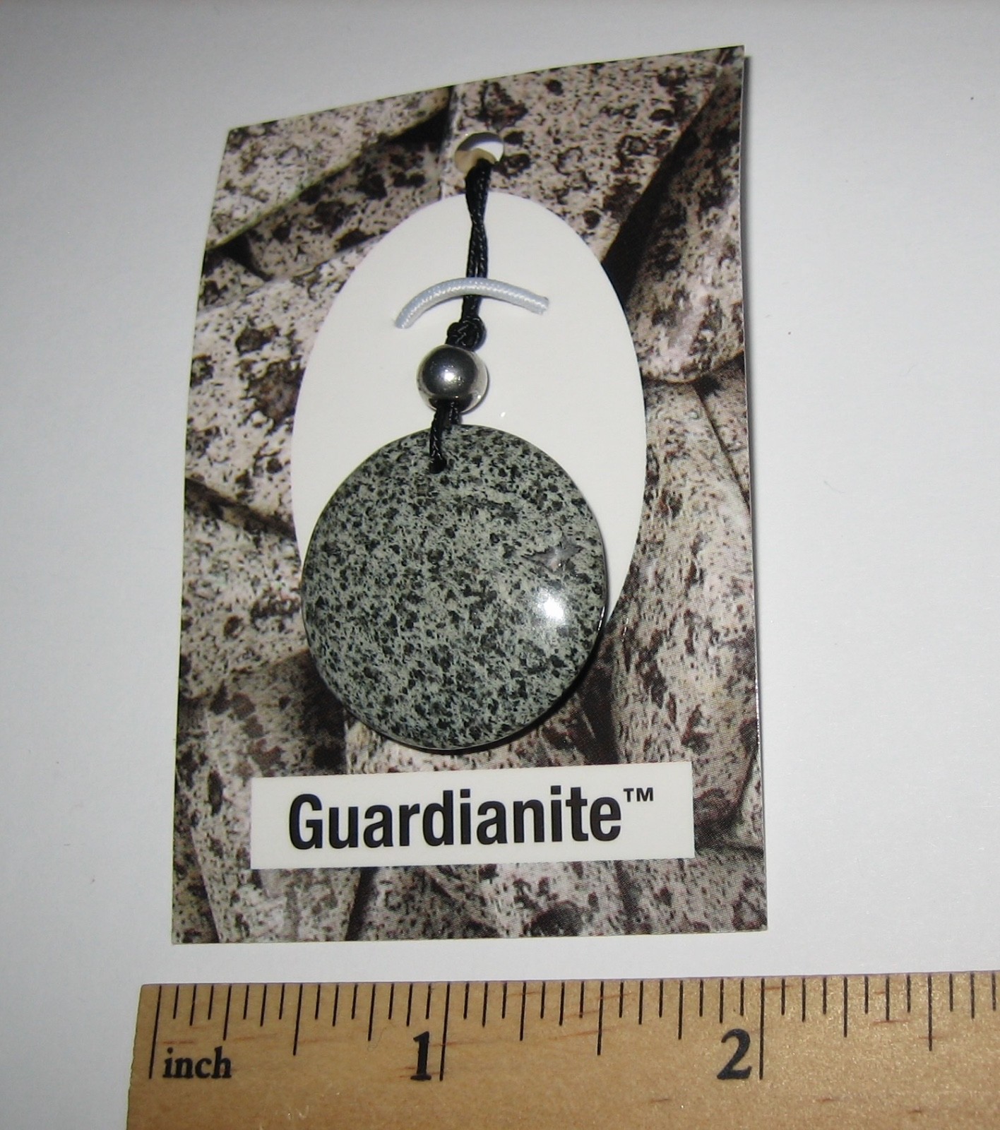 27mm POLISHED NATURAL GUARDIANITE STONE MINERAL CORDED ROUND DISC PENDANT *1