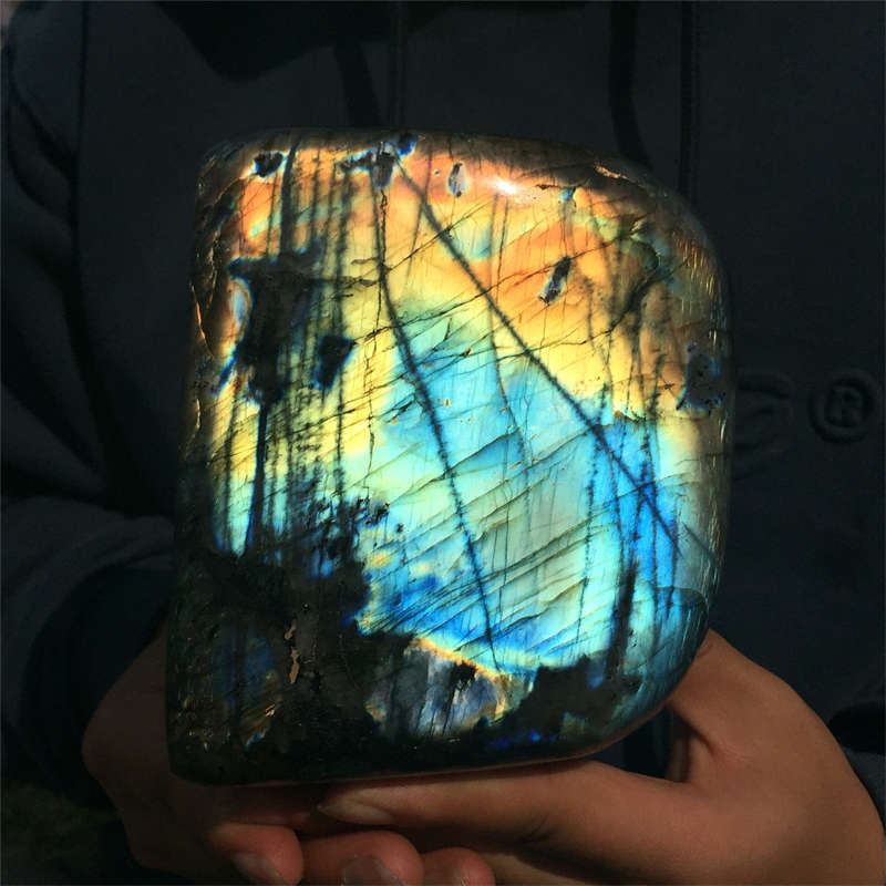 2.02kg Natural Labradorite Quartz Crystal Spectrolite Mineral Reiki healing