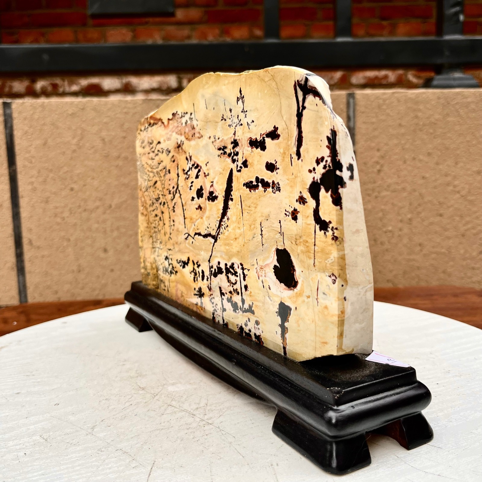 7.04LB Beautiful Natural Chinese Dendritic Limestone Picture Stone Guohua – Rare