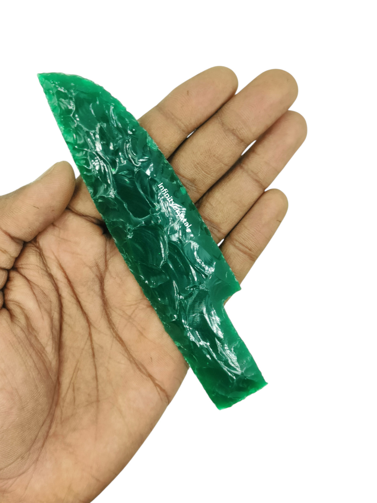 Handcrafted Green Jade Obsidian Knife Chakra Healing Crystal Blade,Glass 5.5-6″