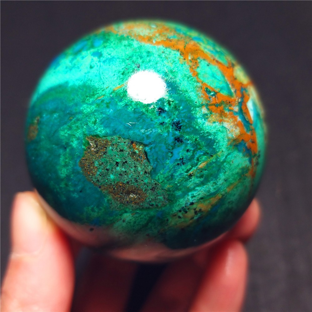 RARE 173.3G Natural Malachite Turquoise Blue Copper Ore Symbiotic Ball QQ206