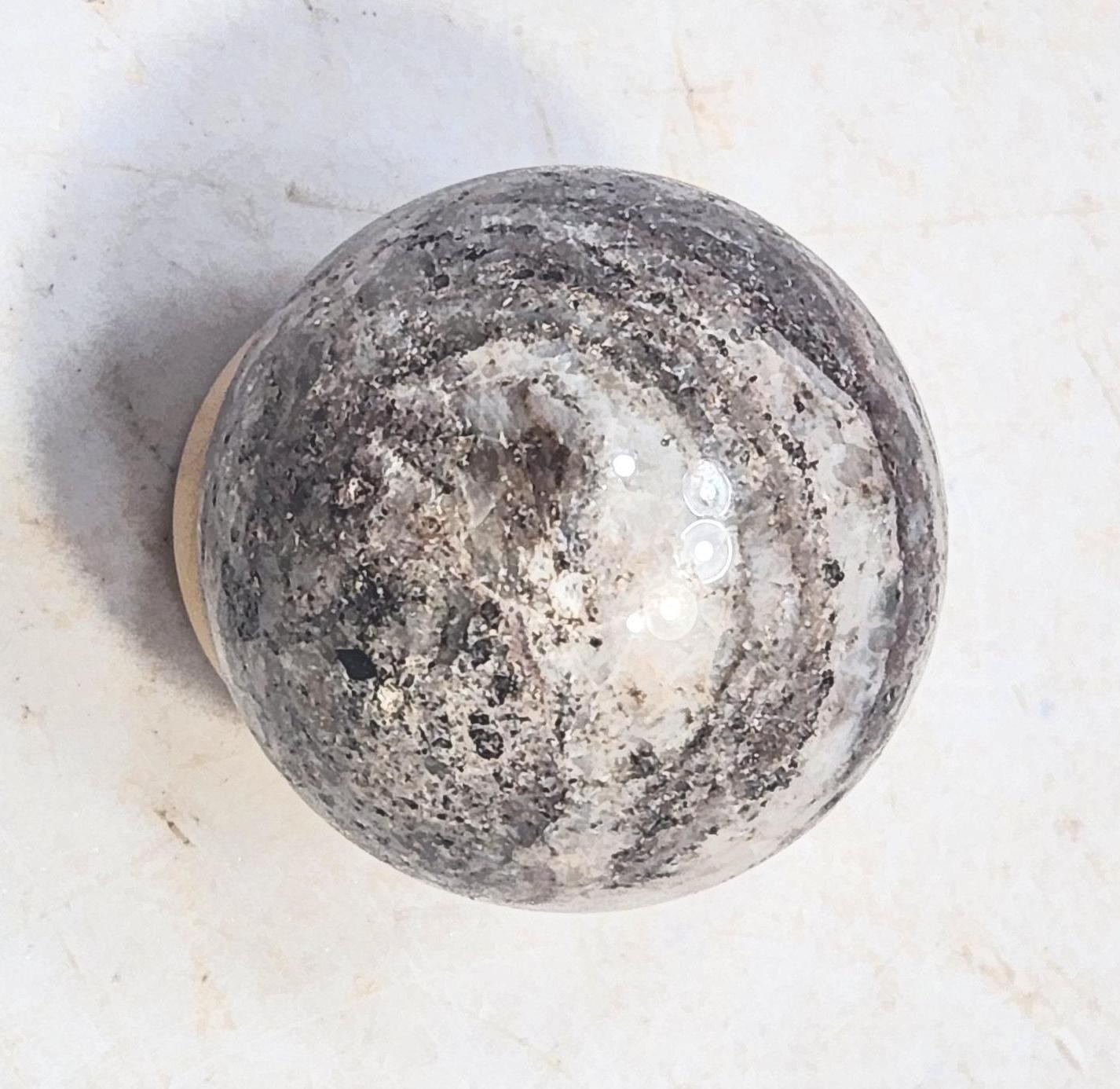 Fluorescent Willemite and Calcite 33mm Sphere for UV Collection 6540