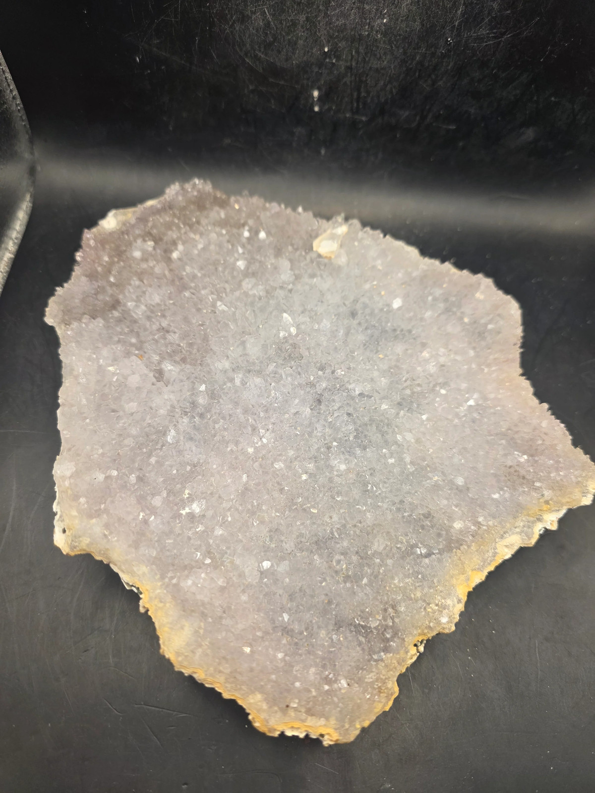Amethyst flower formation plate! 1.8 pounds, 7.1 inches tall, 6.1″ wide