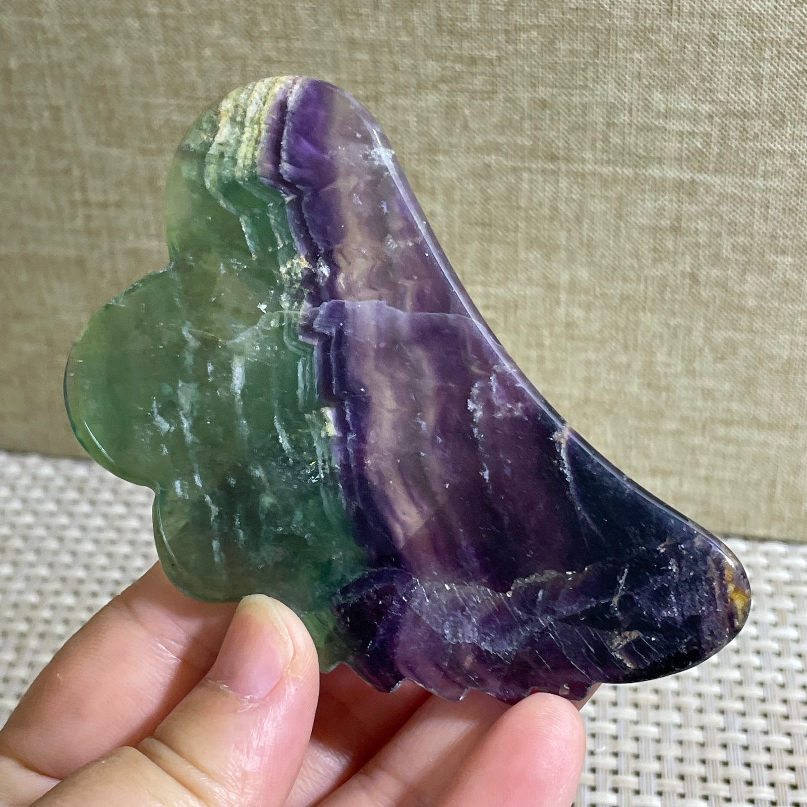 74g Natural beautiful Rainbow Fluorite Crystal Rough slices stone specimens