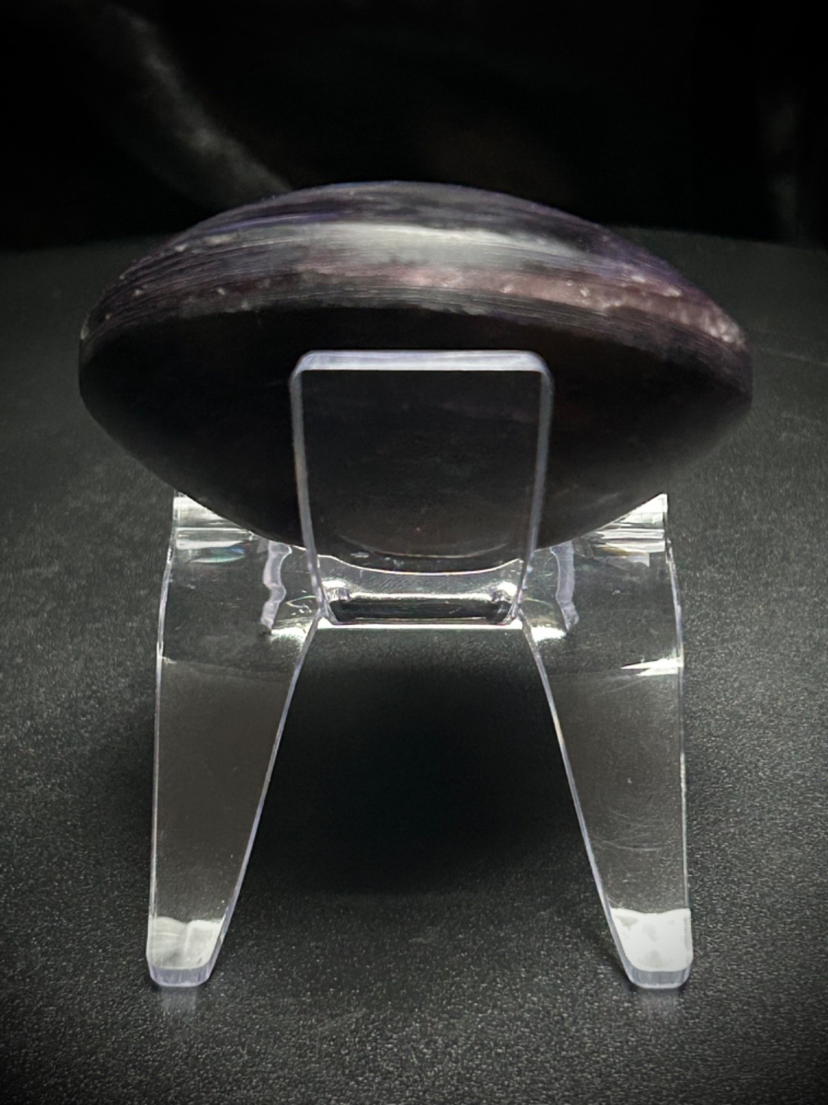 2.85″ Gemmy Lepidolite Freeform With Acrylic Stand 8.4oz (237 grams)