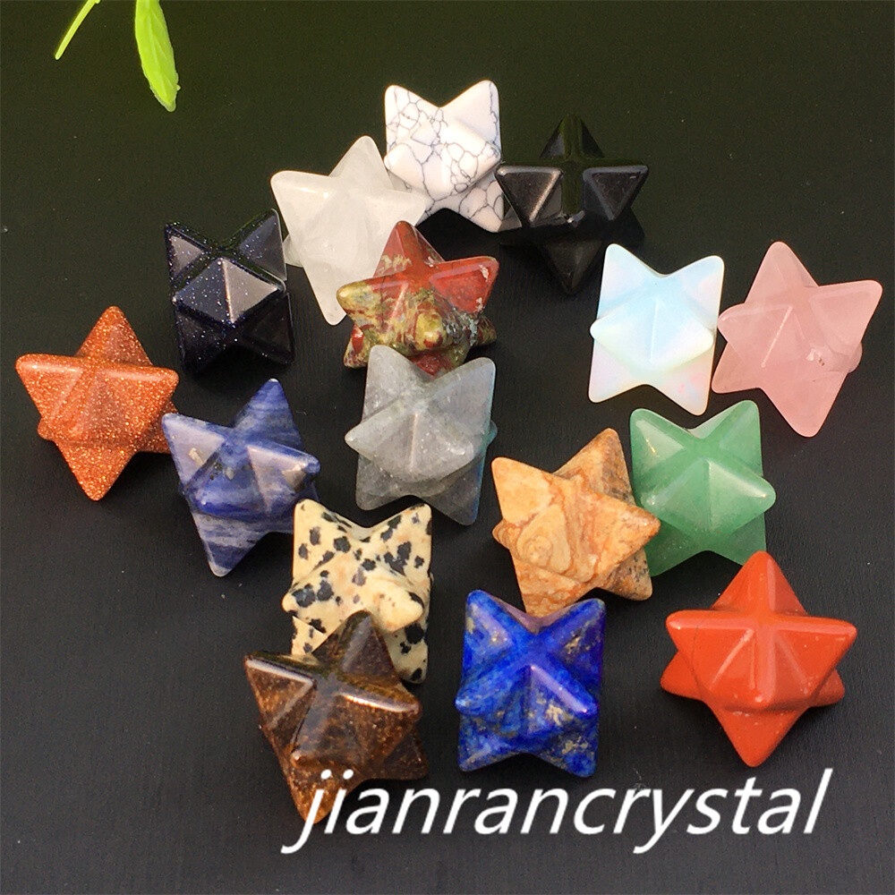 10pcs Mix Natural quartz crystal Merkaba Star carved mini crystal Skull Healing