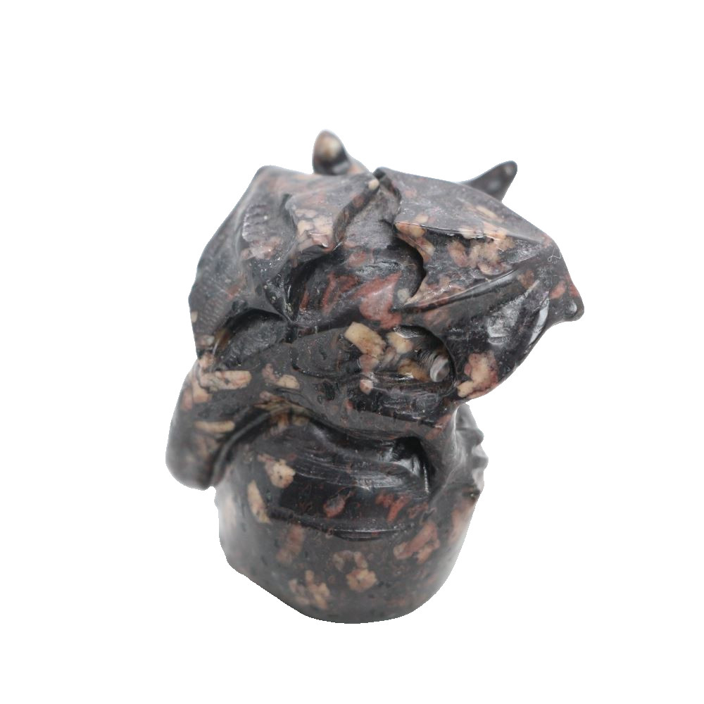 1.8″ PLUM FLOWER STONE Carved Dragon Crystal Skull Realistic Crystal Healing