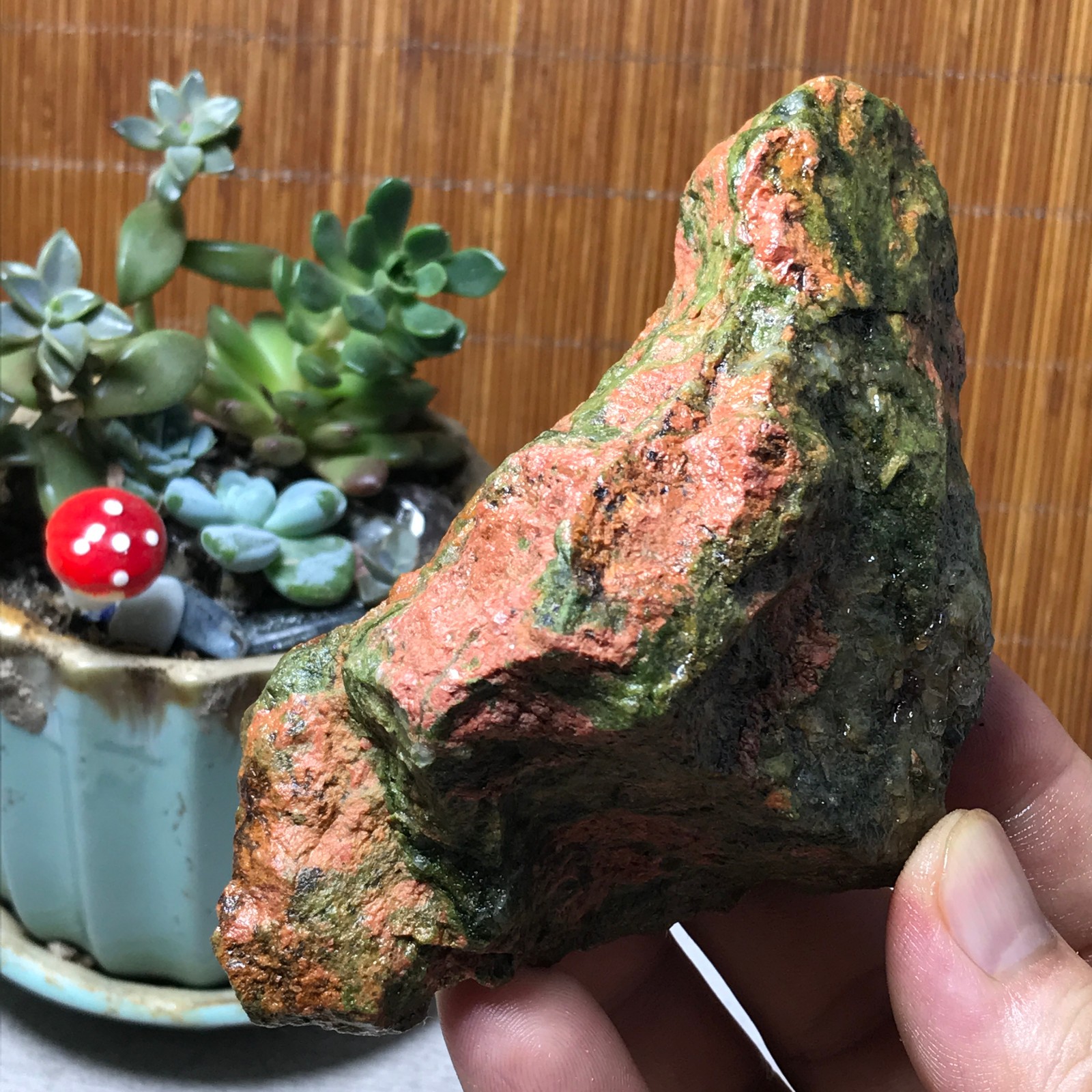 228g Natural Unakite Crystal gemstone Rough Mineral Specimen healing A6354