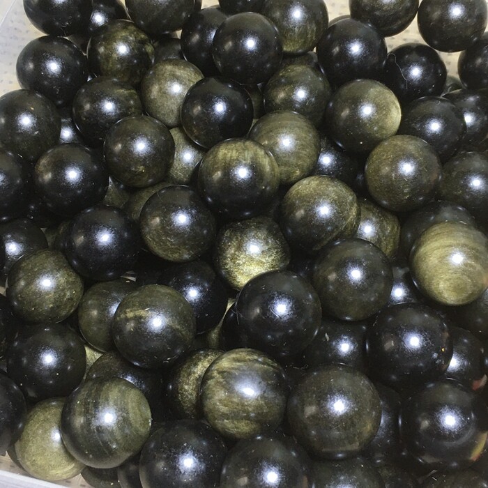 10Pcs Wholesale!NATURAL Golden BLACK Obsidian QUARTZ CRYSTAL Sphere Ball 20mm