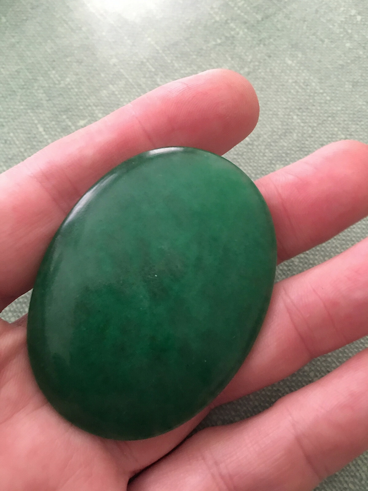 Large Chinese jadeite stone 2.25×1.25 inches 38 grams