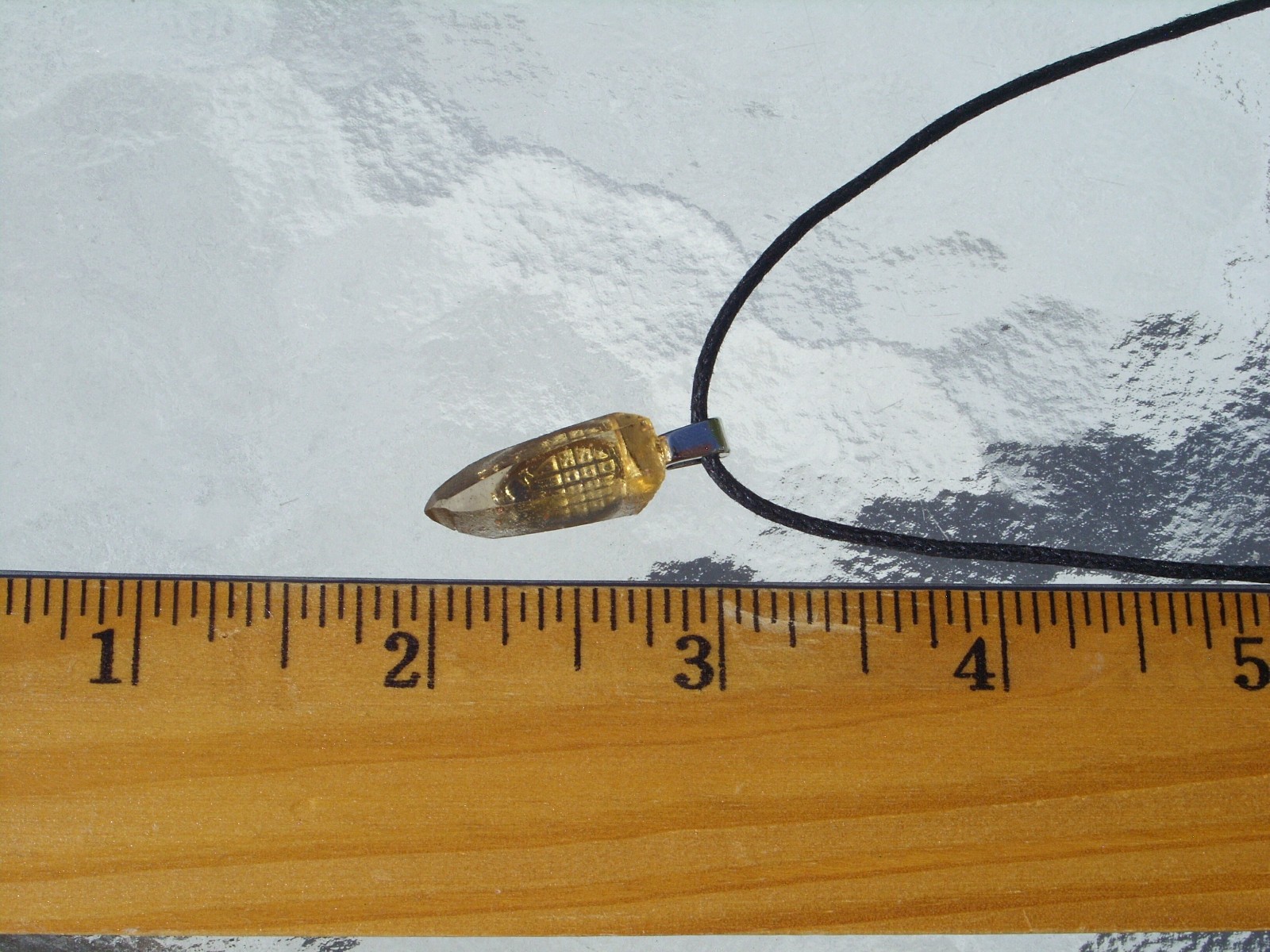 Natural Lemurian Citrine Crystal Point Free Form Stone Pendant Necklace Small