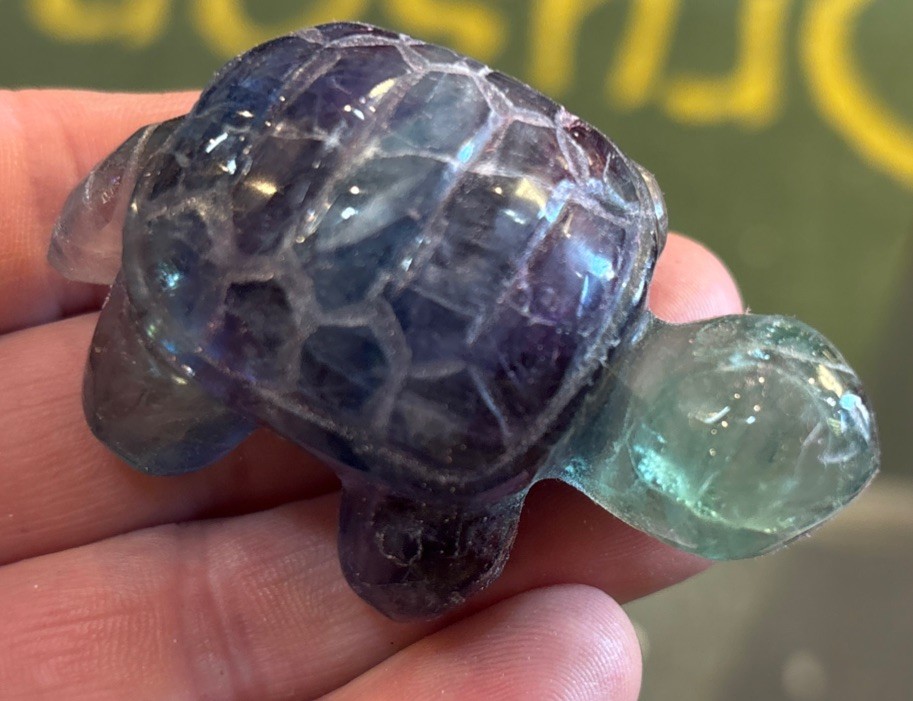 2 1/2” Fluorite Turtle Hand Carved 96.3 Grams