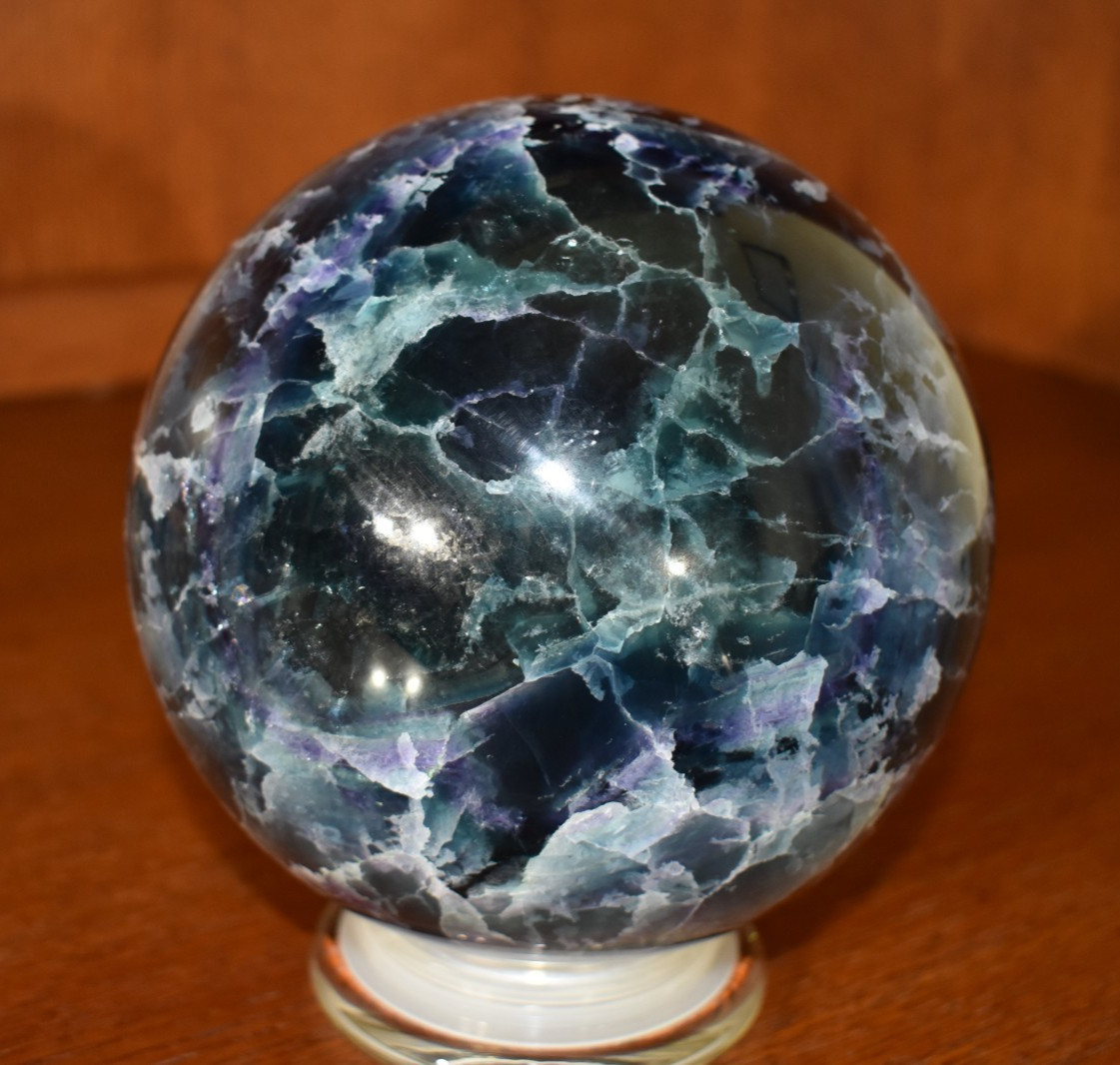 Large Fluorite Sphere 6855 grams or 15 LB 1.8 OZ. 160 mm