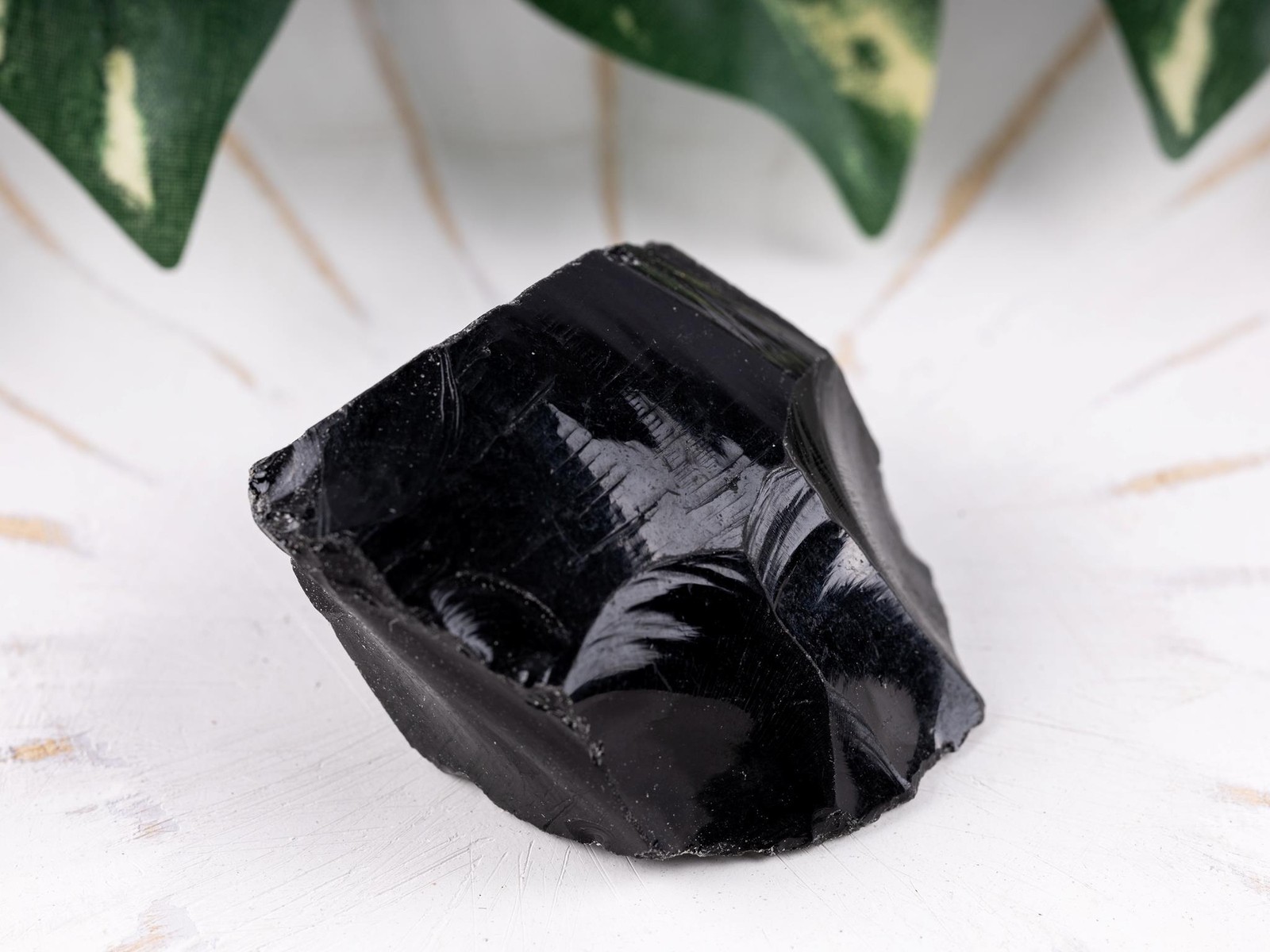 Black Obsidian Raw Crystal Stone – Healing Crystals and Stones for Meditation, R