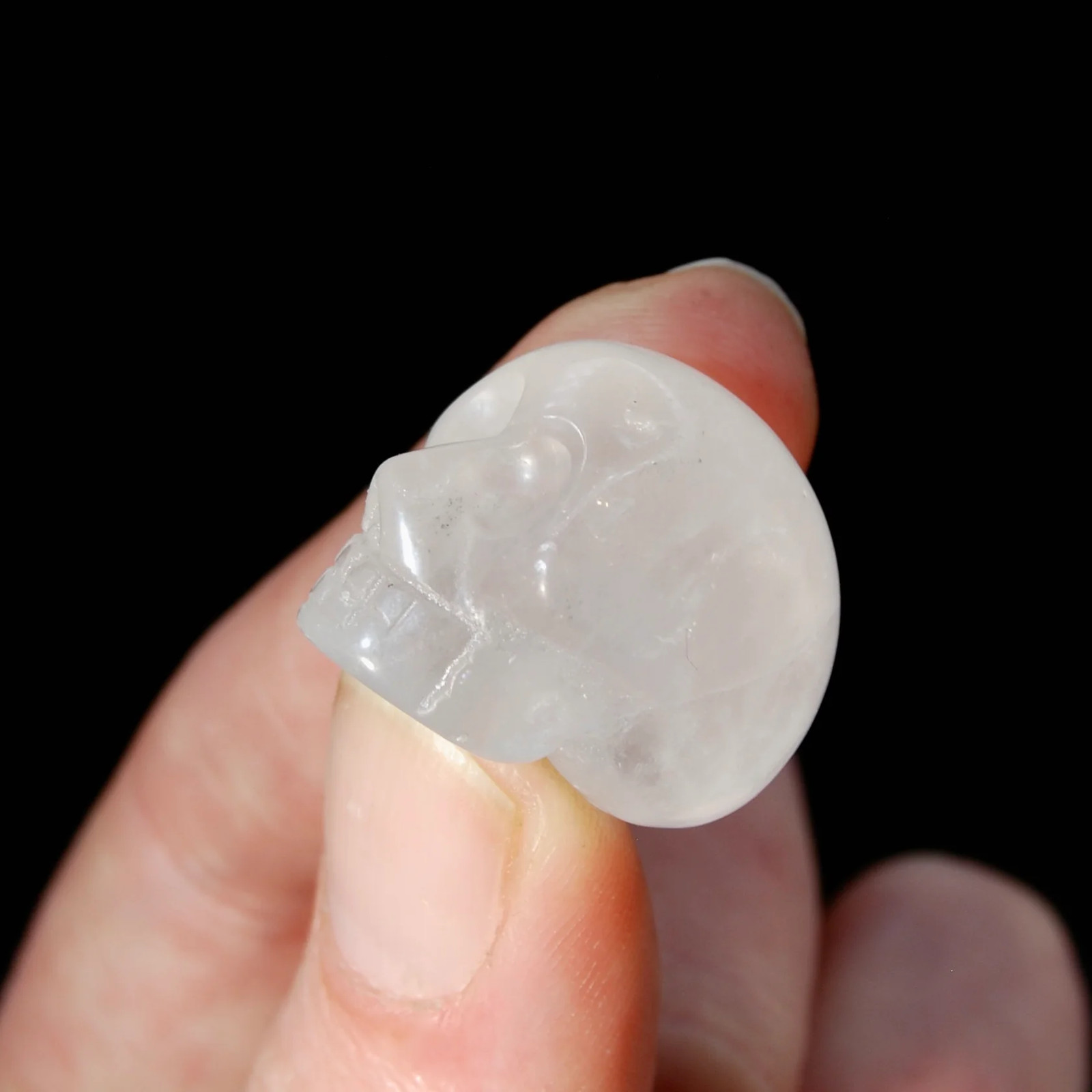 ONE 1in Mini Clear Quartz Carved Crystal Skull