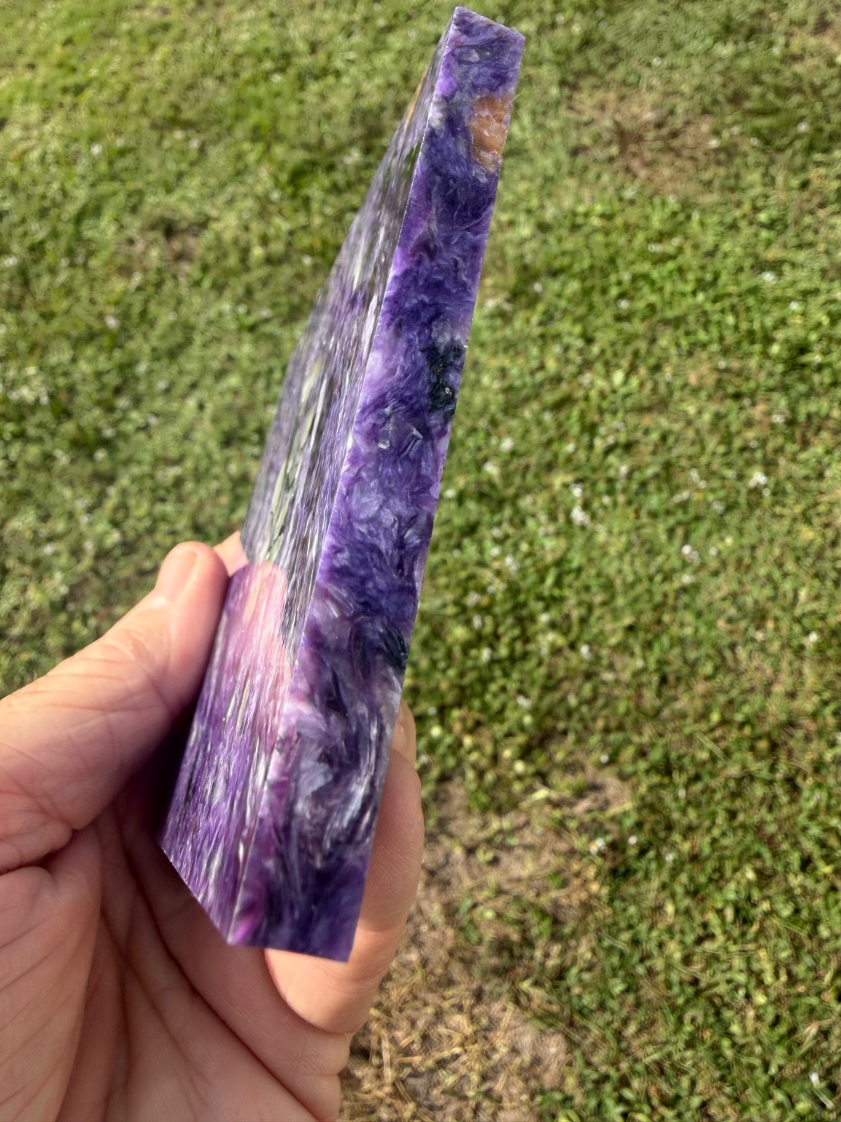 Beautiful Charoite Polished Gemstone Tile 4″ 257 Grams