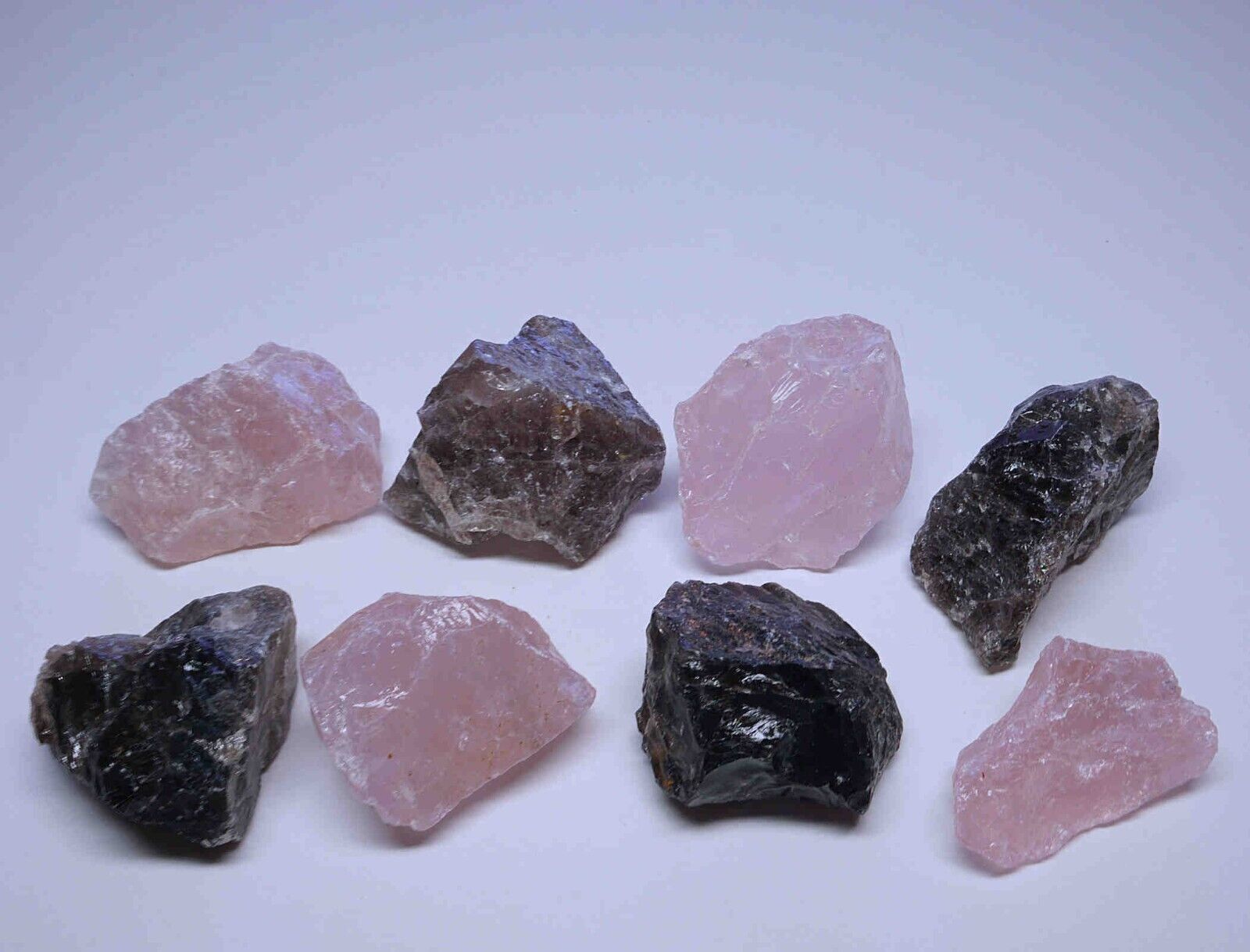 Rose Quartz & Smoky Quartz 10 OZ Box Natural Pink & Brown Crystal Gemstones