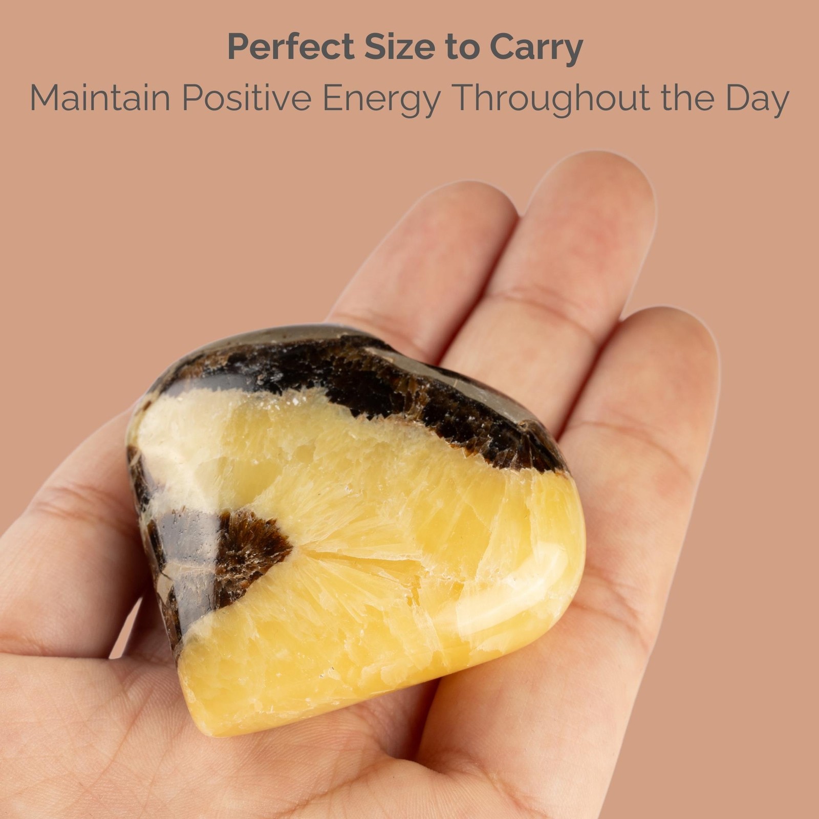 Septarian Heart Palm Stone Crystal – Natural Healing Stone for Anxiety Relief &