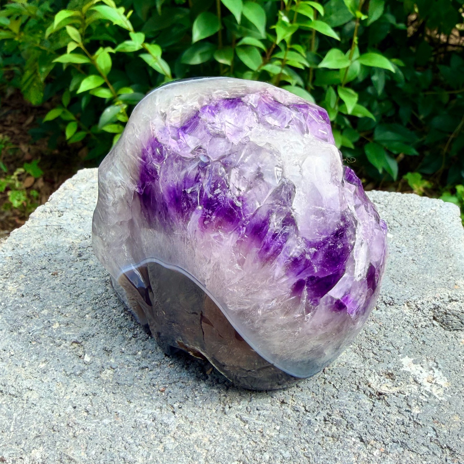 1.73lb Amethyst agate crystal cave skull, Rare hand carved skull specimen