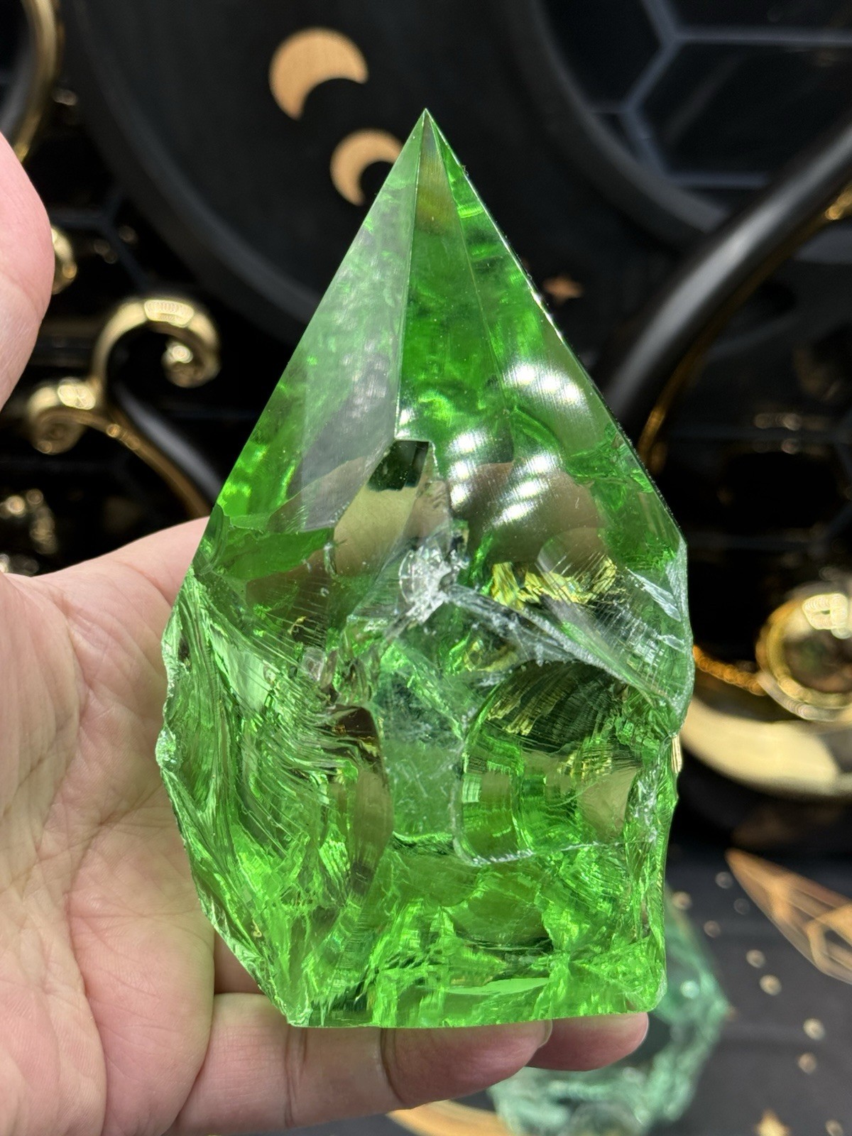Awesome Slag Glass Top points From Mexico Stunning colors Free ship