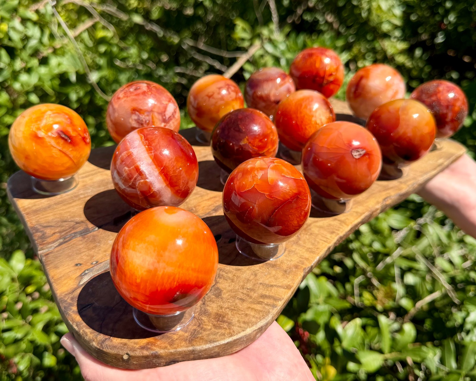 Carnelian Crystal Spheres, LARGE 1.5 – 2″ (Natural Carnelian Sphere & Stand)