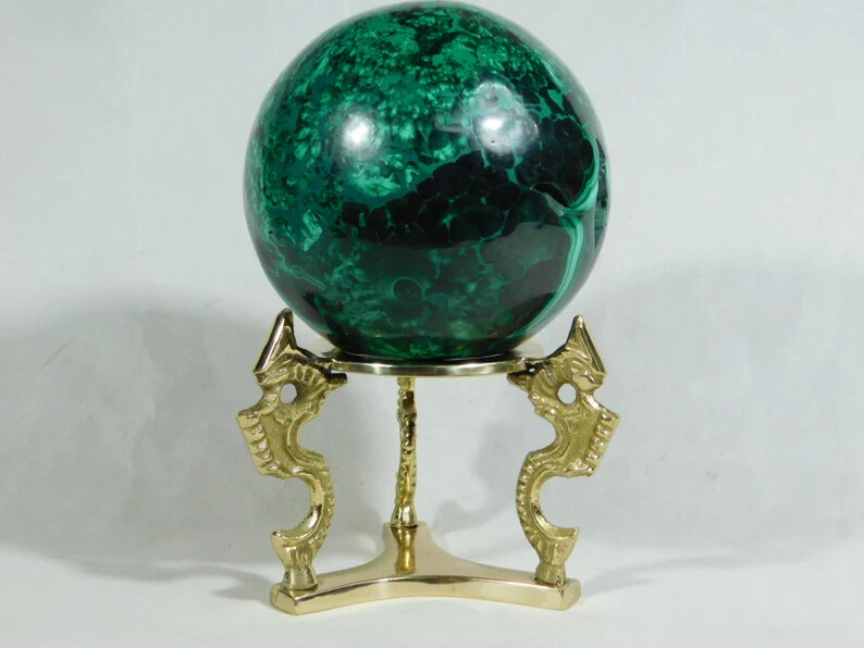 Sphere Display Stand Medium Size Dragon Design Brass / Gold color