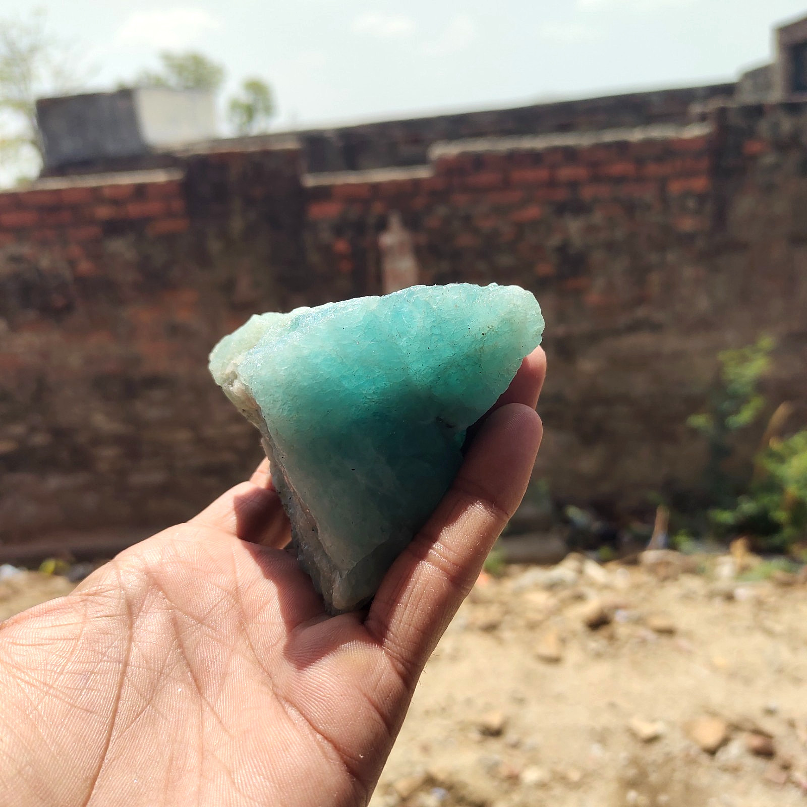 410g Large Raw Aquamarine Crystal prism. Gemstone Rough Healing Mineral Specimen