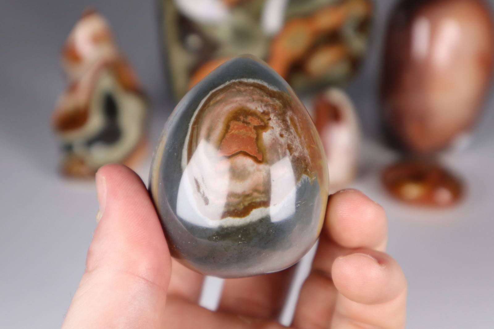 3.3kg POLYCHROME JASPER Freeforms Flames Palm Stones Crystal Collection bundle