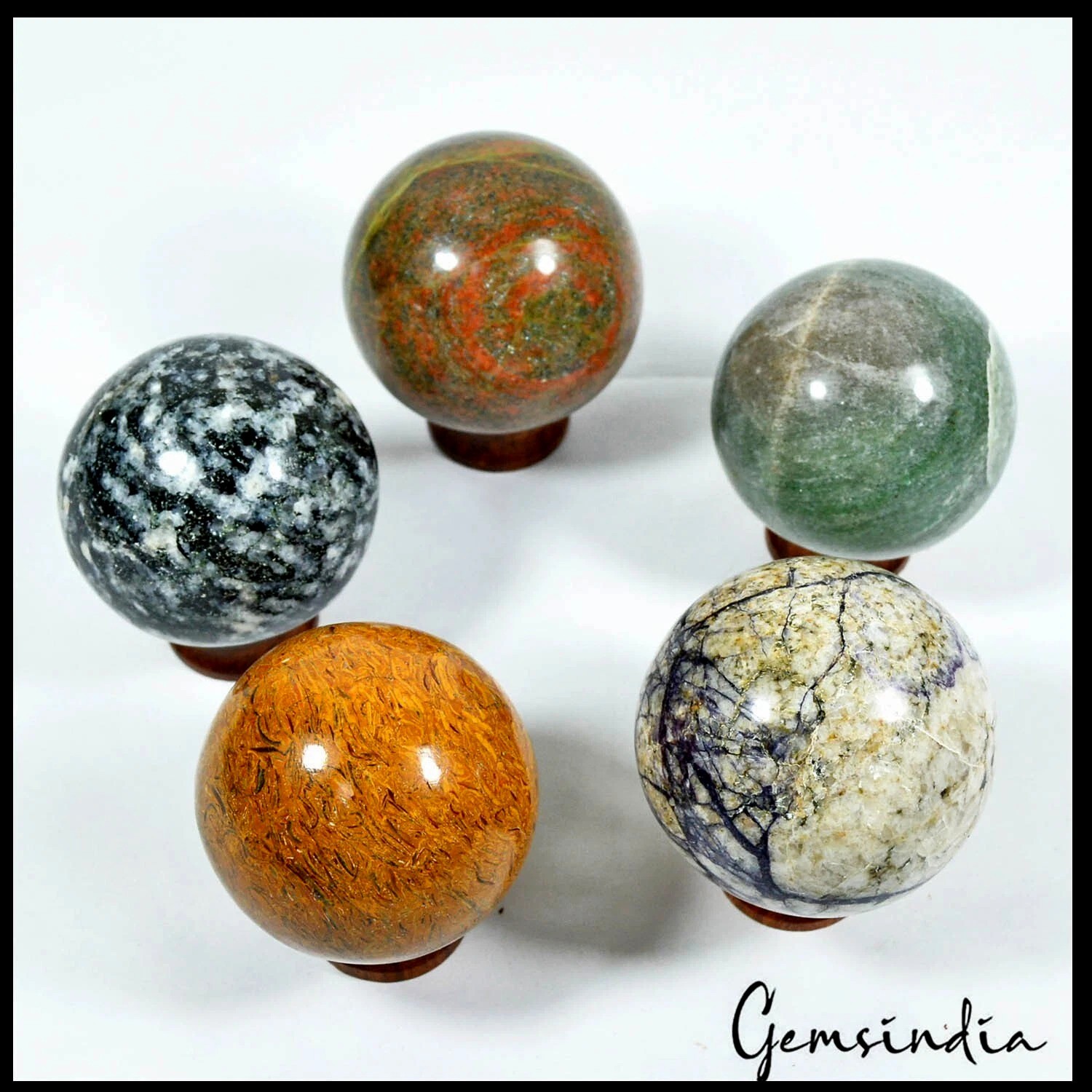 5035 Ct Natural Untreated Multi Gems Healing Crystal Mineral Sphere With Stand