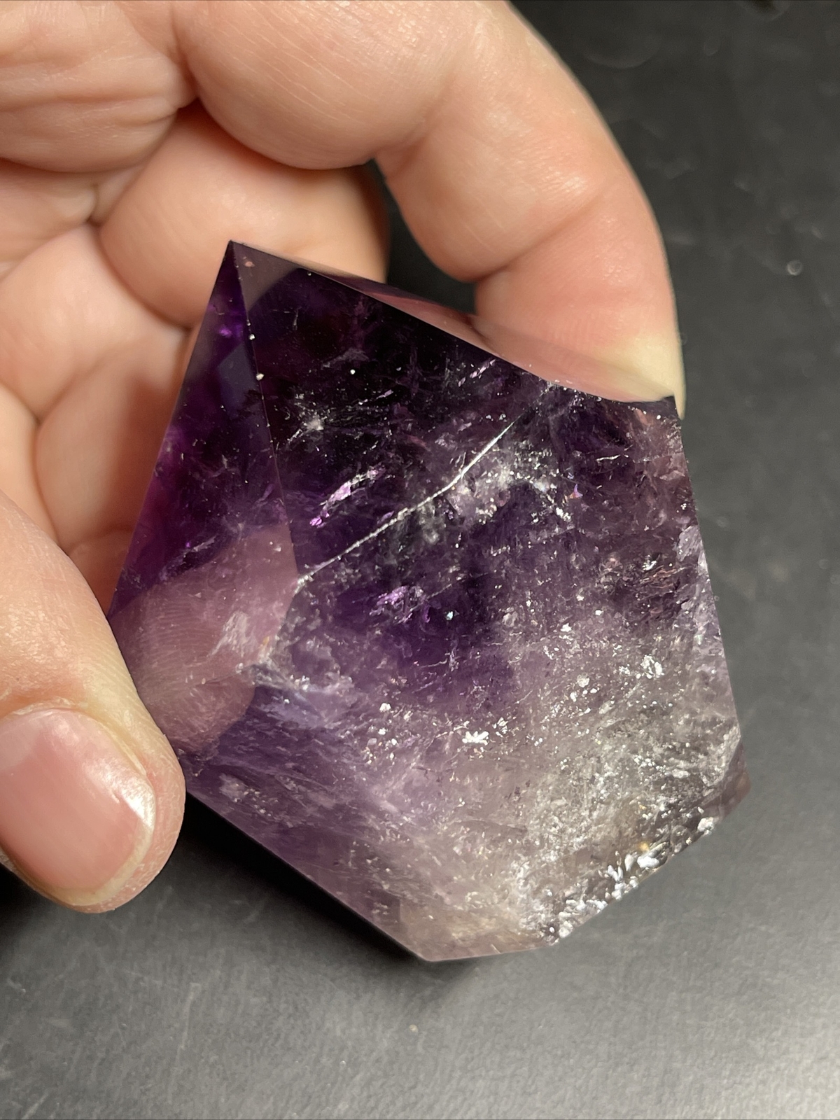Phantom Smoky Amethyst Crystal Generator Tower 2.2in x 2in x 1.2in 105g