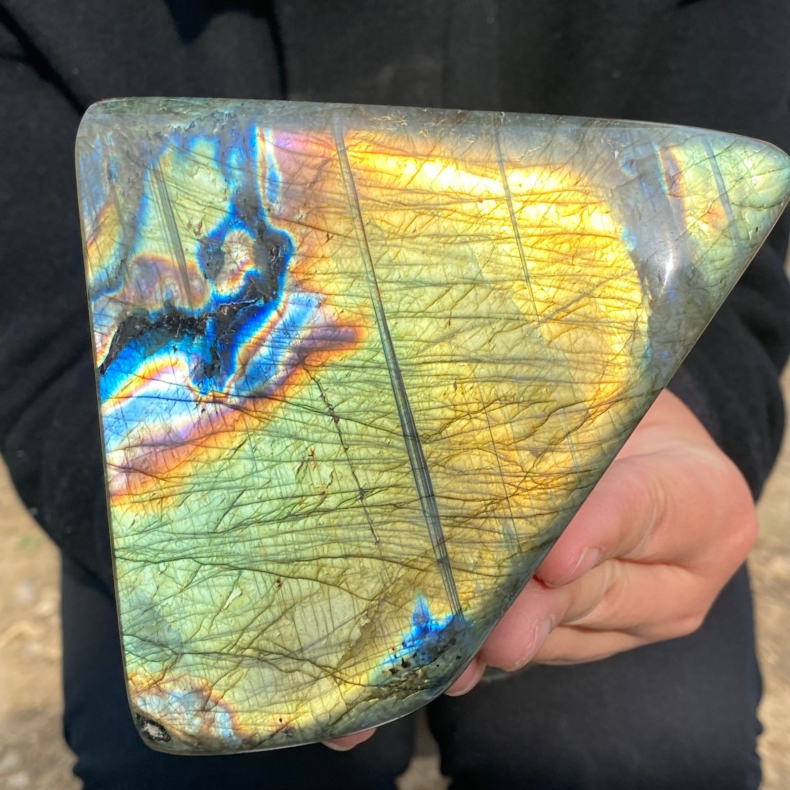 2.4LB Natural Gorgeous Labradorite QuartzCrystal Stone Specimen Healing