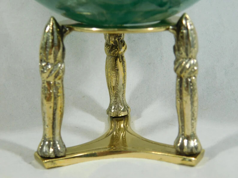 Sphere Display Stand PILLAR Design Medium Size Brass / Gold Color
