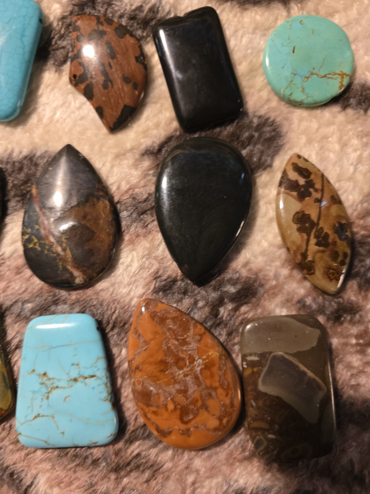 LOT 15 polished natural stone/2″+/Turquoise, Jaspers, Agates, & MORE