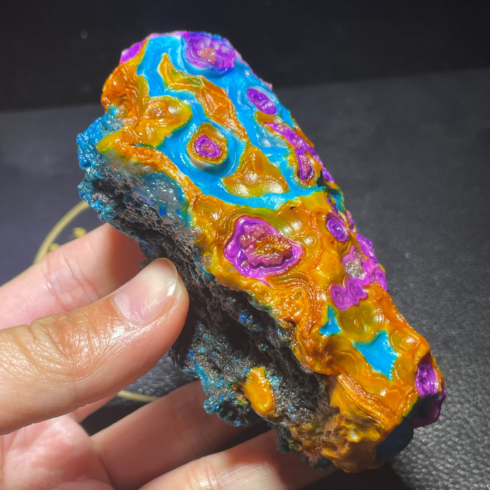 310g Natural Calcified Agate Eye Crystal Unique Mineral Specimen Perfect Gift