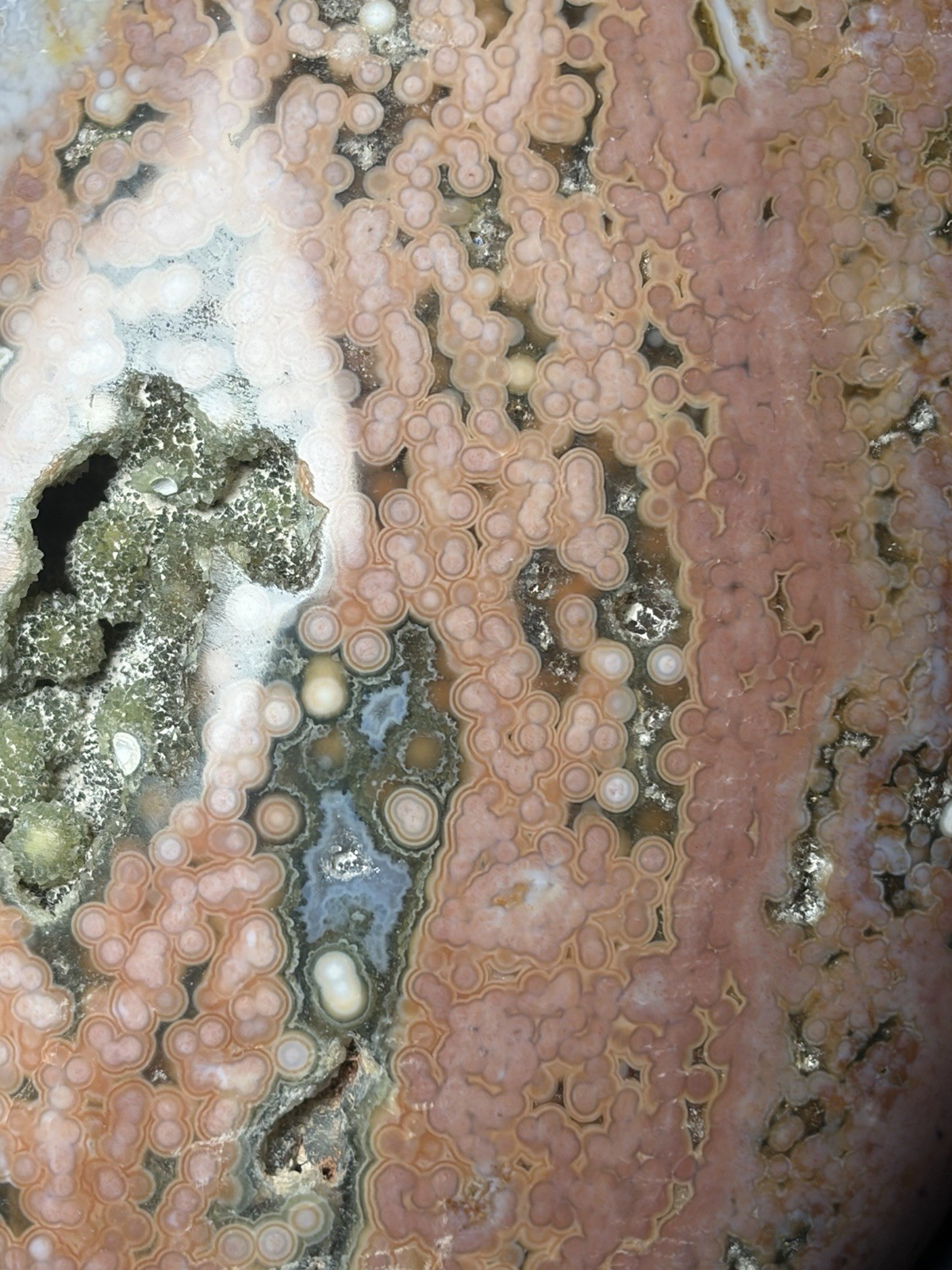 Stunning Ocean Jasper Free Form Colorful Pink Orbs Druzy 2.9lbs