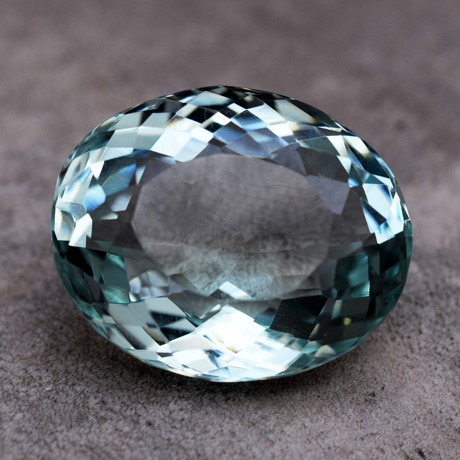 100 CT Flawless Sky Blue Aquamarine Oval Faceted Cut Certified Loose Gemstone