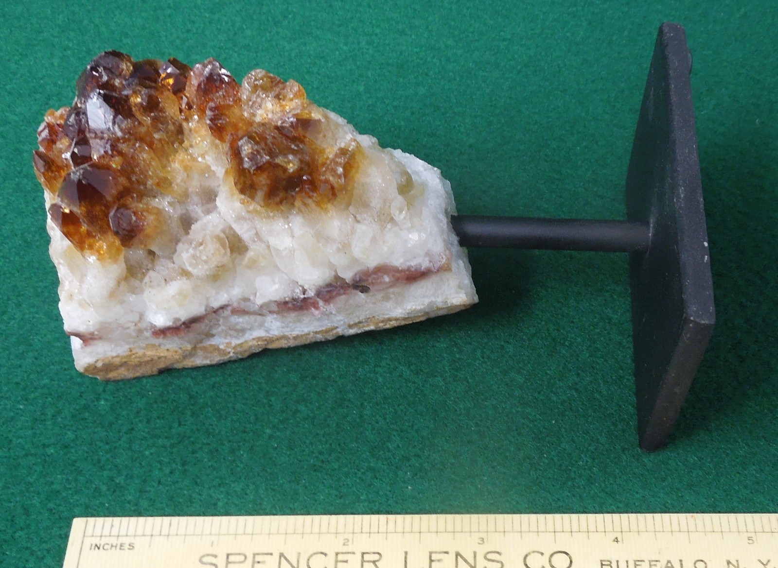 Citrine Quartz Crystal Cluster , Mounted Display Specimen, 4-3/4″ x 2-1/2″