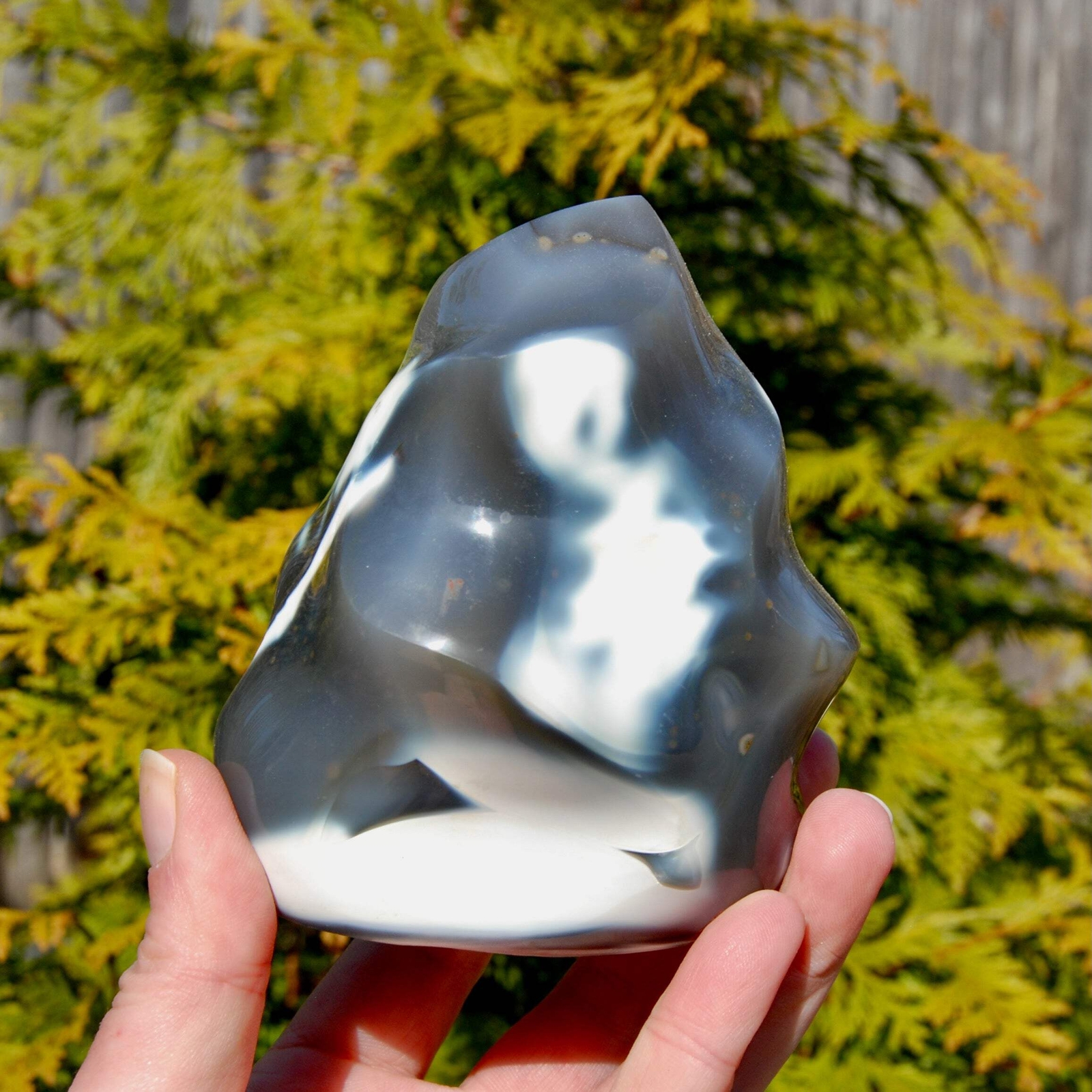 4.25in 1.5lb Orca Agate Crystal Flame Tower