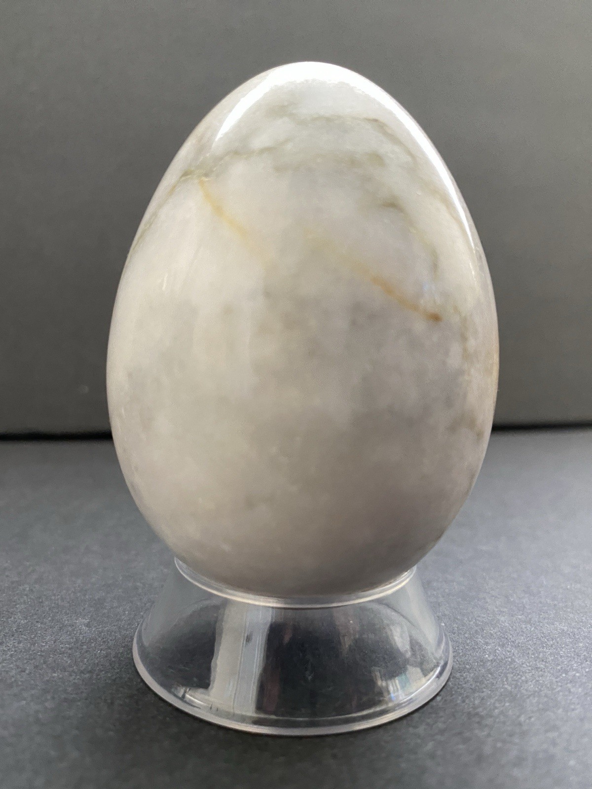 Natural Onyx Stone Egg With Stand Hand Polished Banded Agate Calcite Crystal
