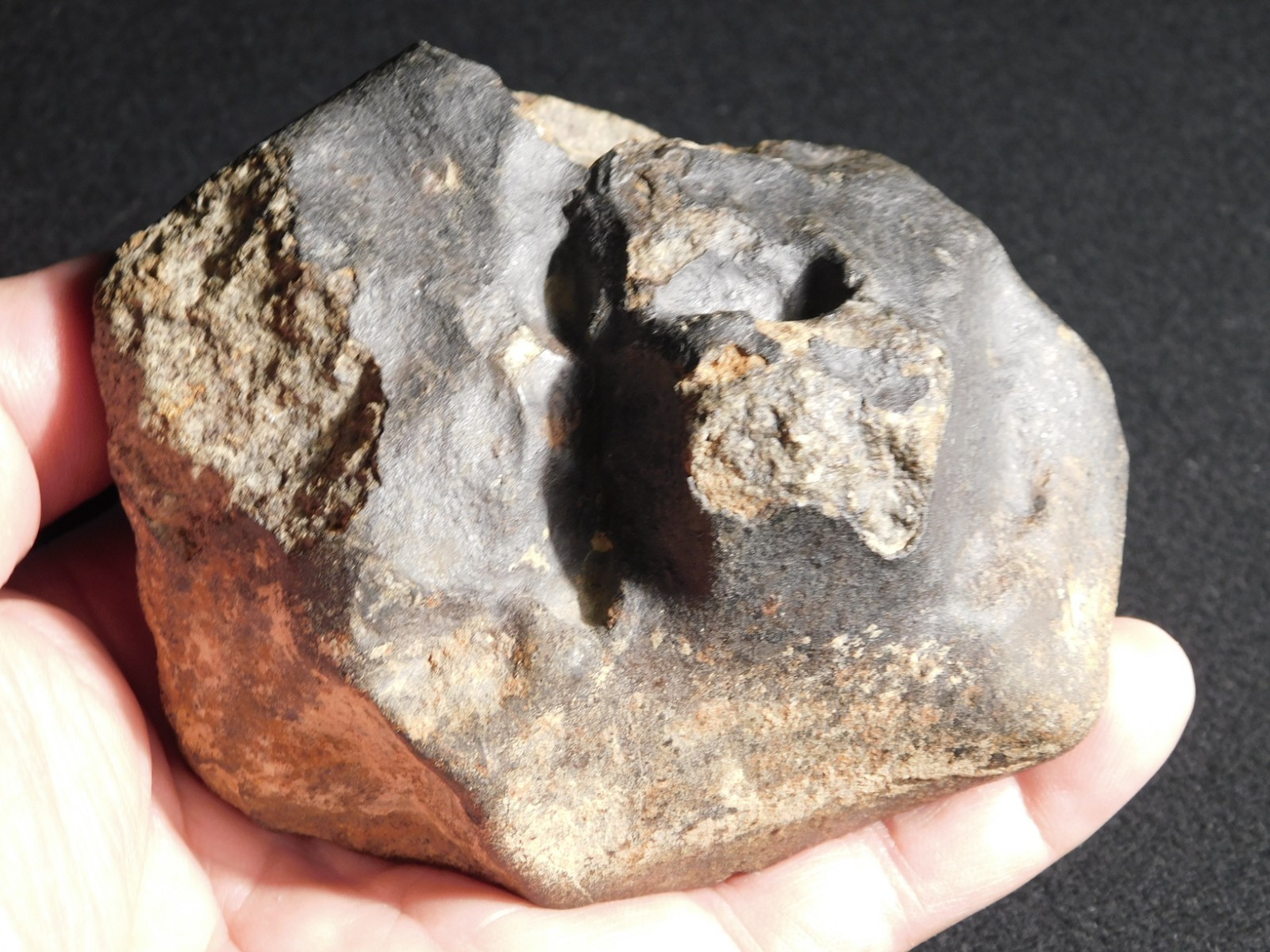 Big! N.W.A 869 Stony METEORITE with Dark Fusion Crust and DEEP REGMAGLYPTS 880gr