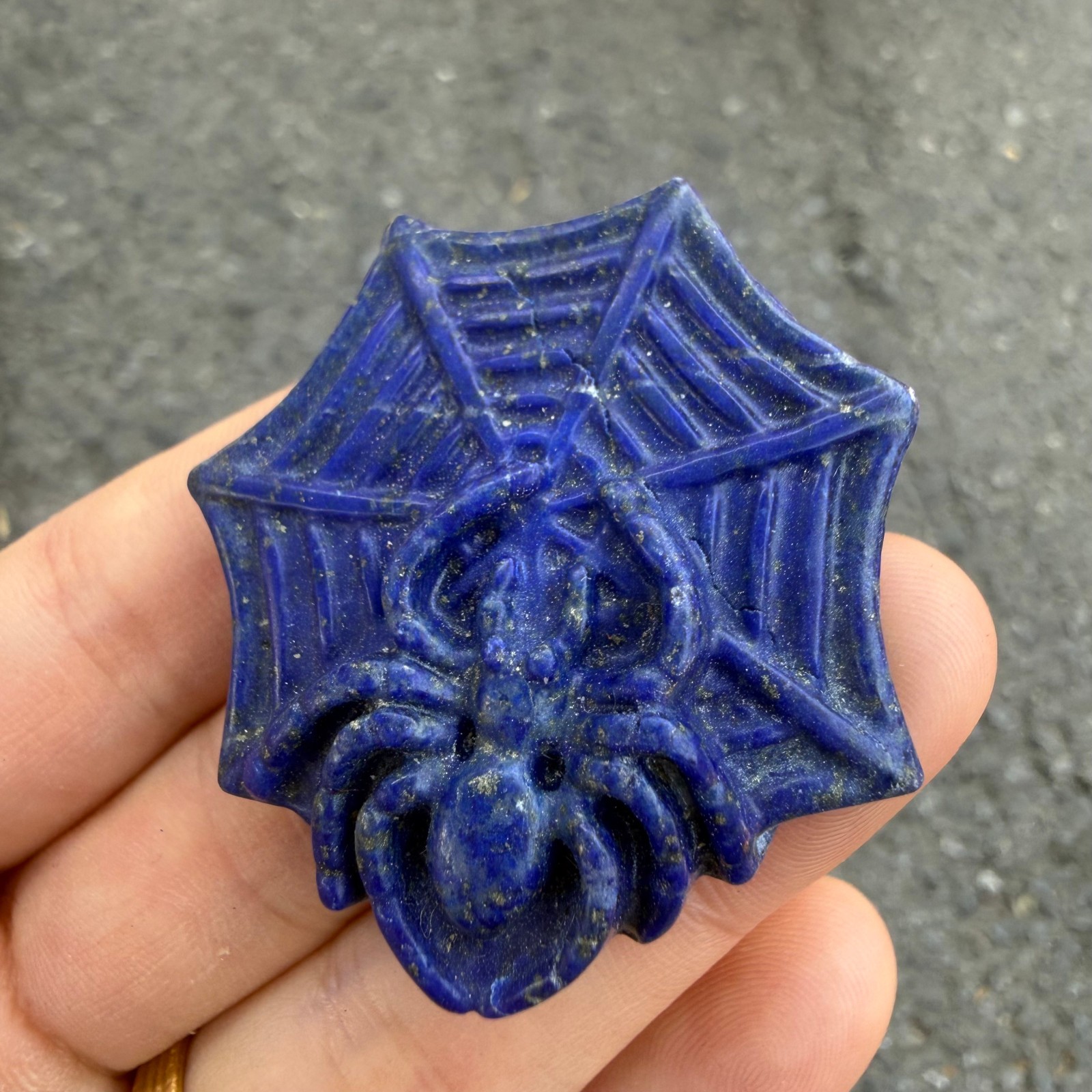 2” Natural Lapis lazuli Quartz Carved Spider skull Crystal Reiki healing 1pc