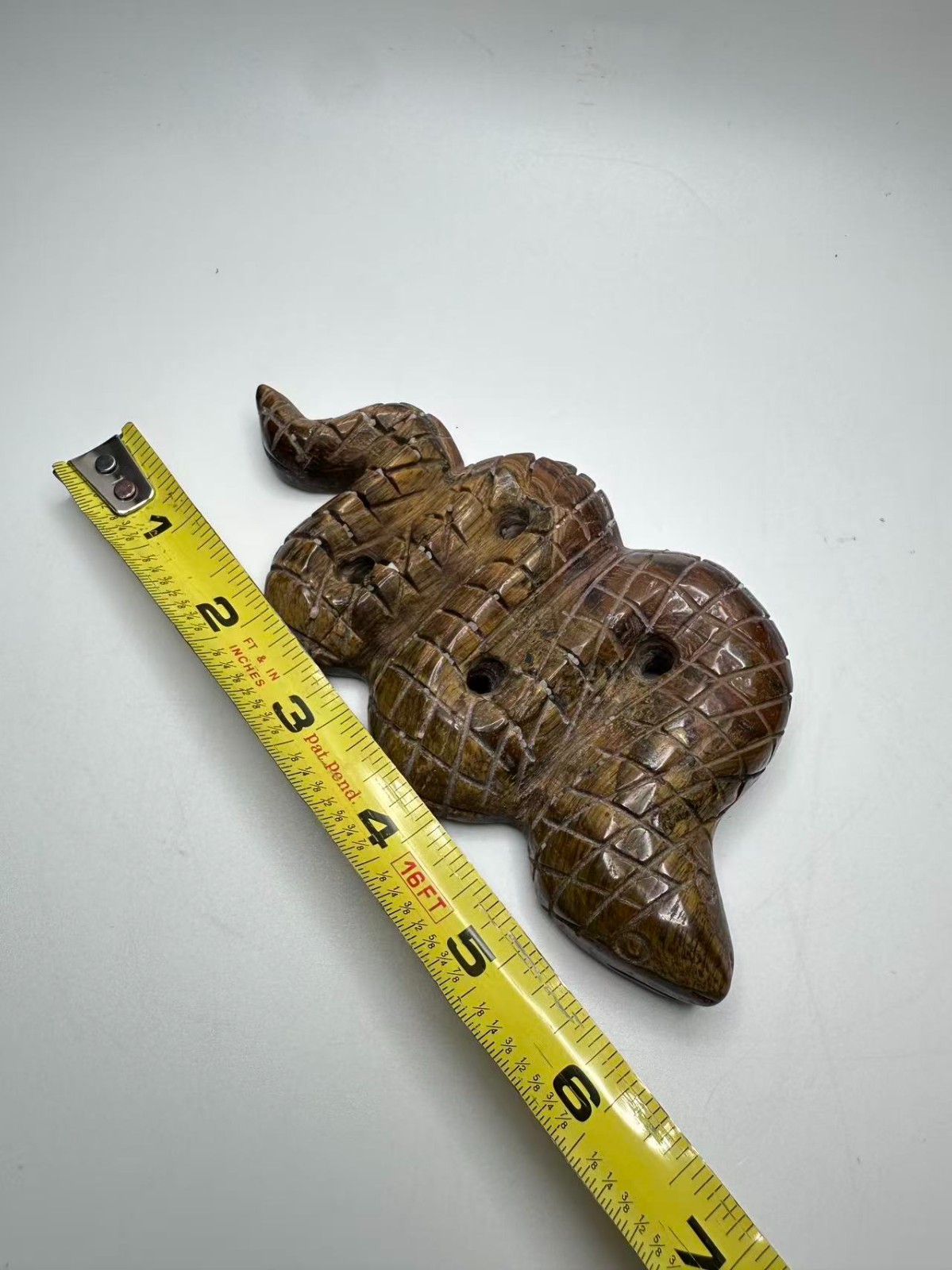 Medium-Large Natural Tiger’s Eye Snake Carving 6″x2.75″ Polished Finish