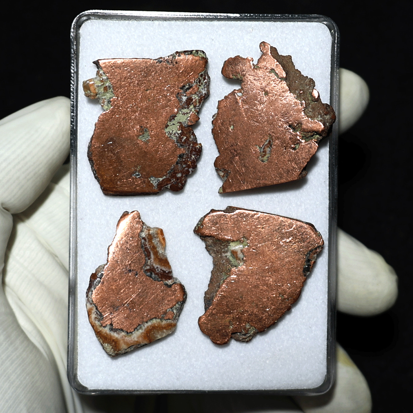 Earth’s Metallurgy~ 4 PC Native Copper Ore Polished Mineral Slabs, Michigan, USA