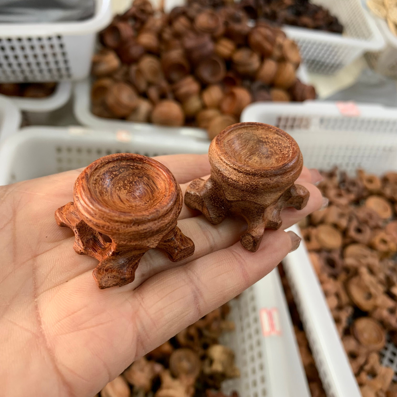 10pcs Resin Wooden Stand Base For Crystal Ball Base Home Decoration 25mm